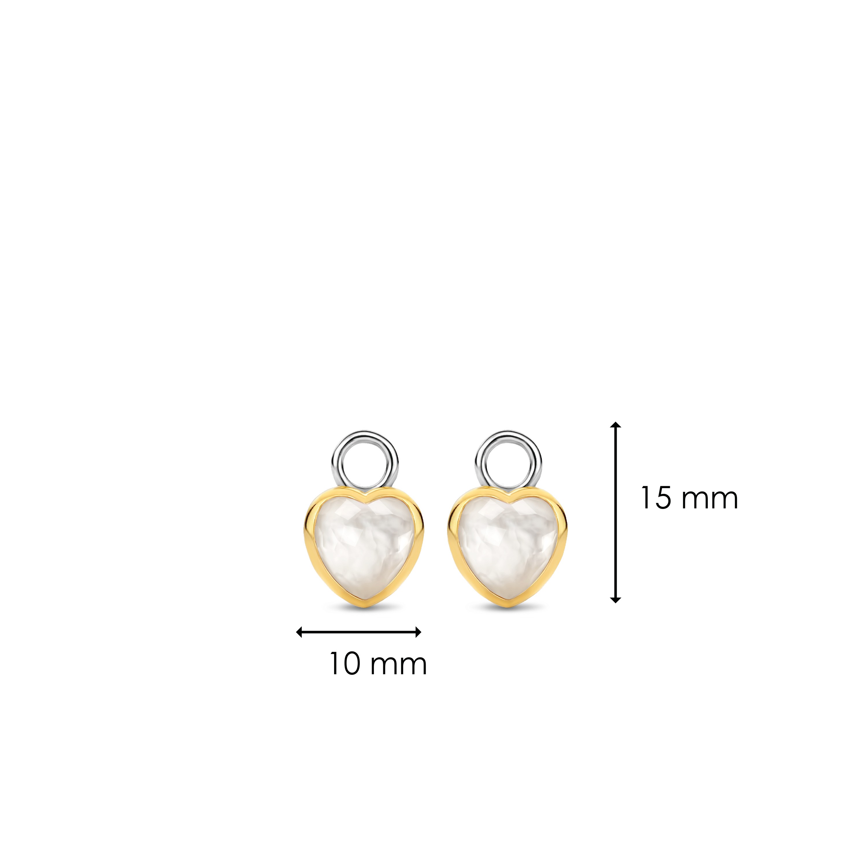Gold plated oorbedels met parelmoer 9238MW