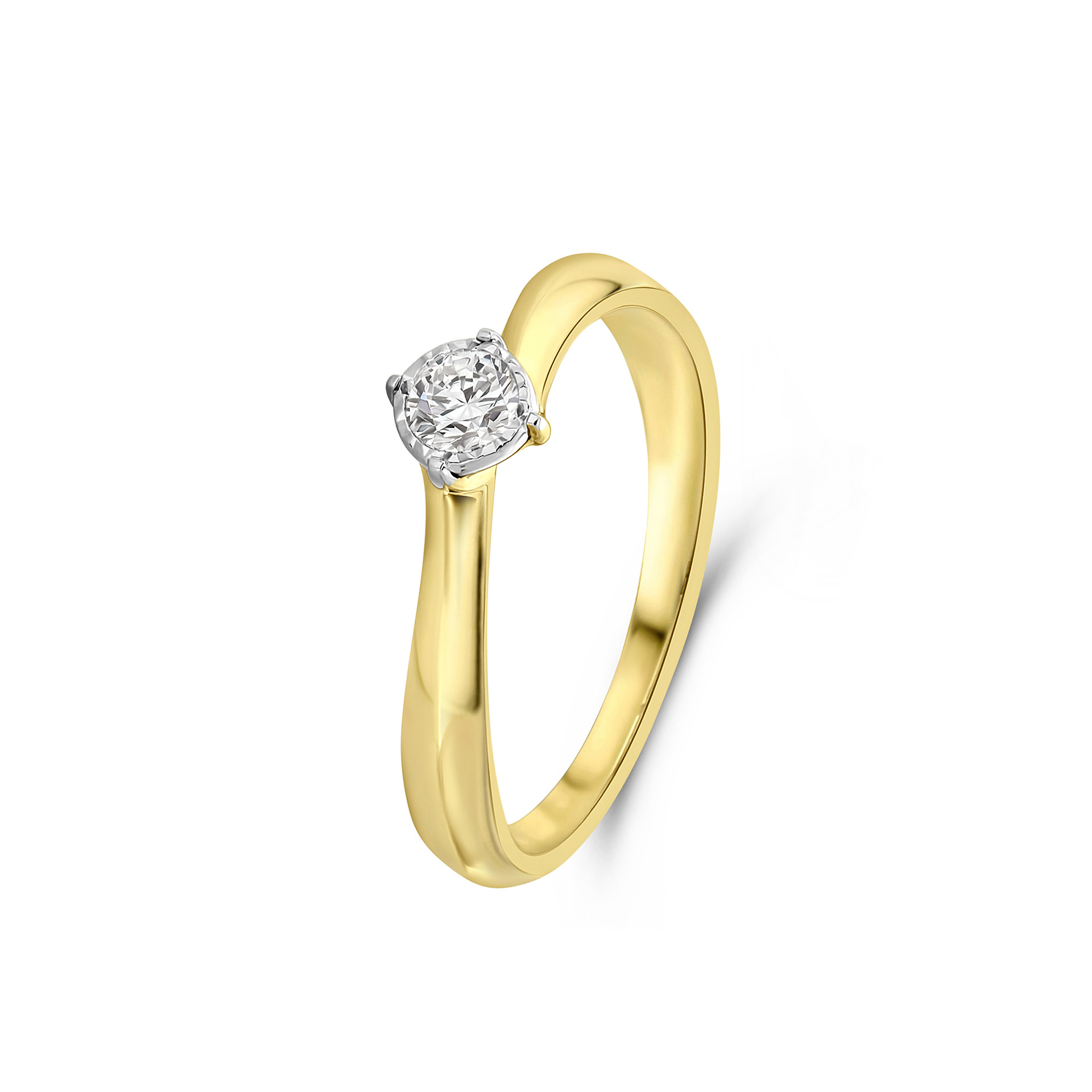 Geelgouden ring solitair met lab grown diamant R138-RG63793-CV-015-YW