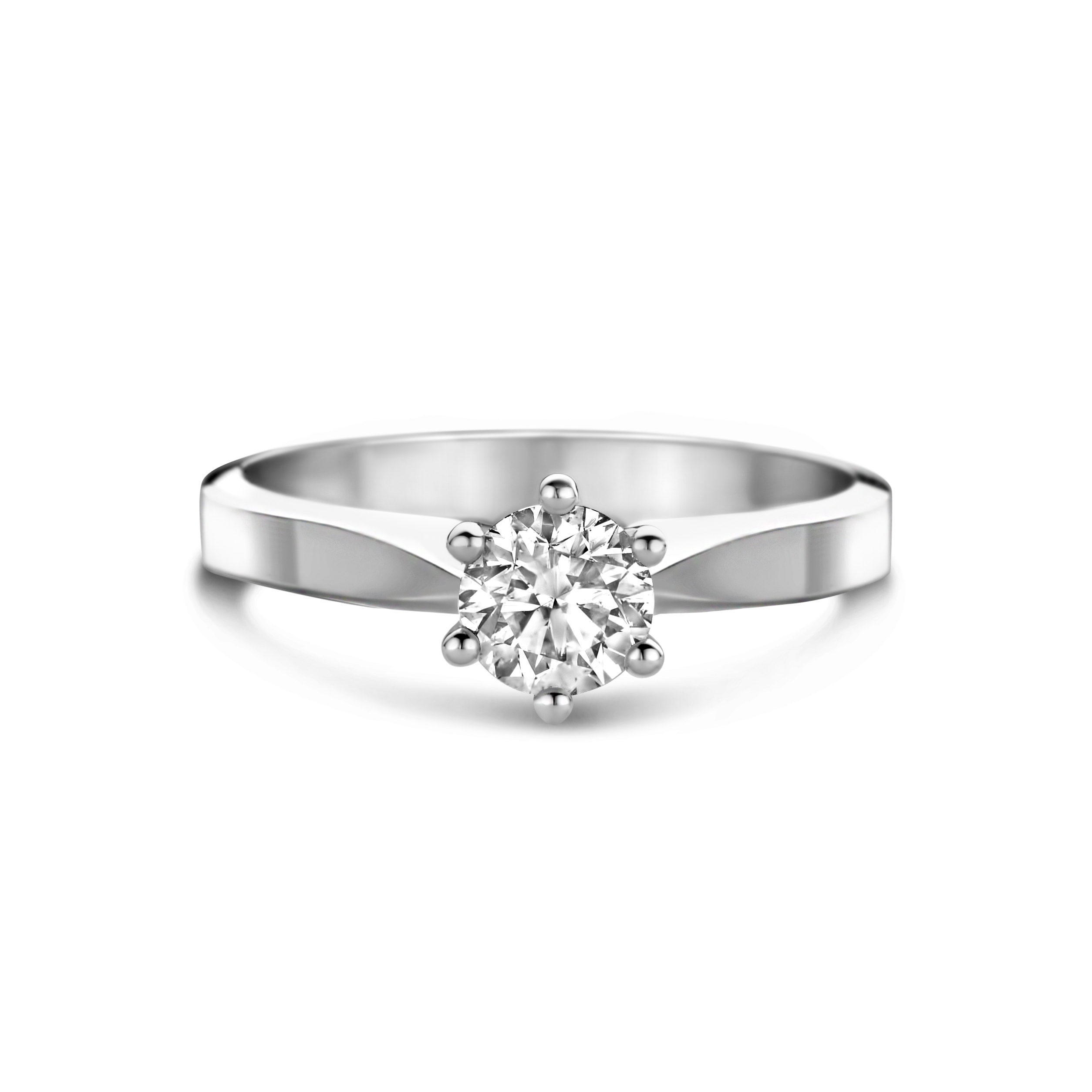 Witgouden solitair ring met 0.70 ct diamant