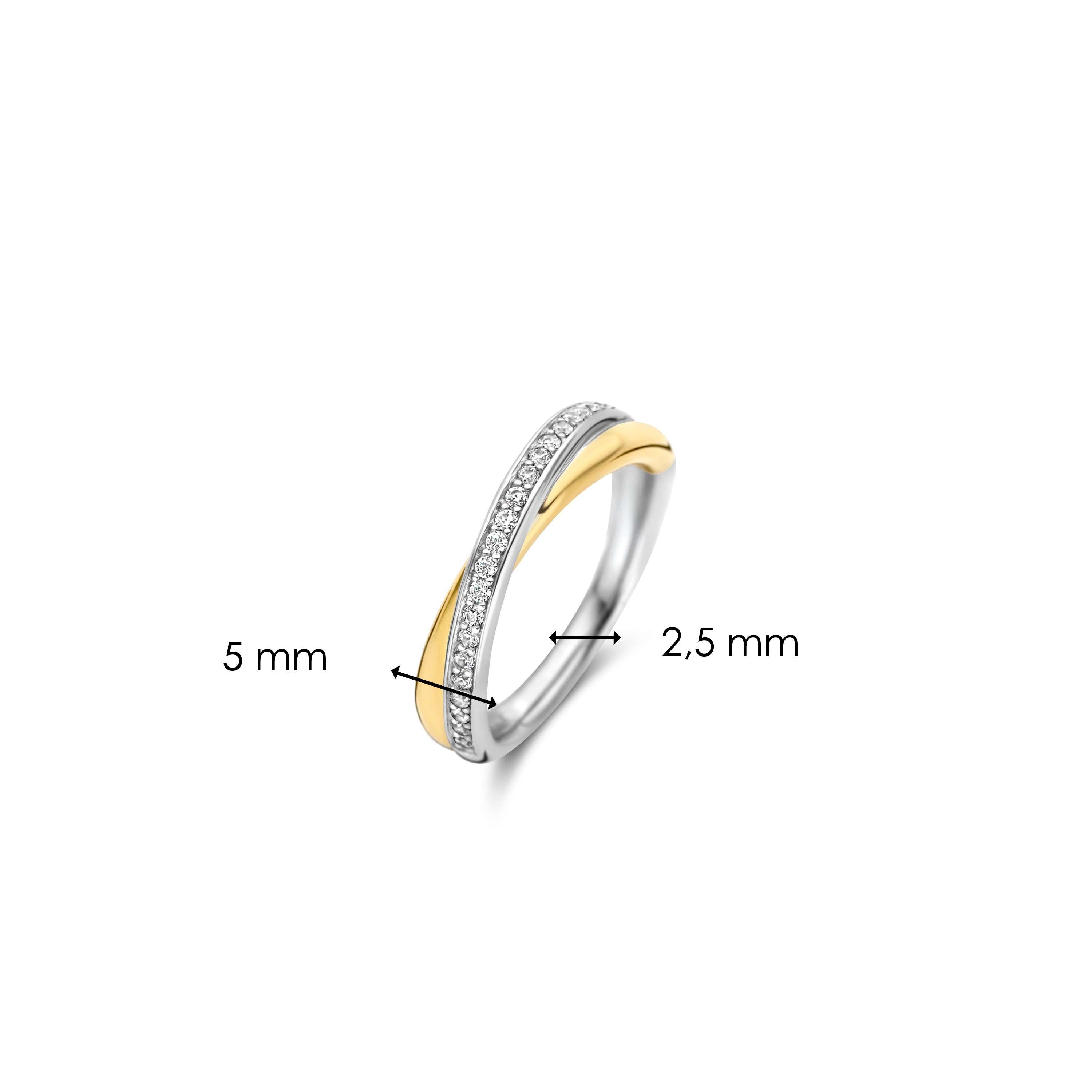 Ring van gold plated  met zirkonia 1953ZY
