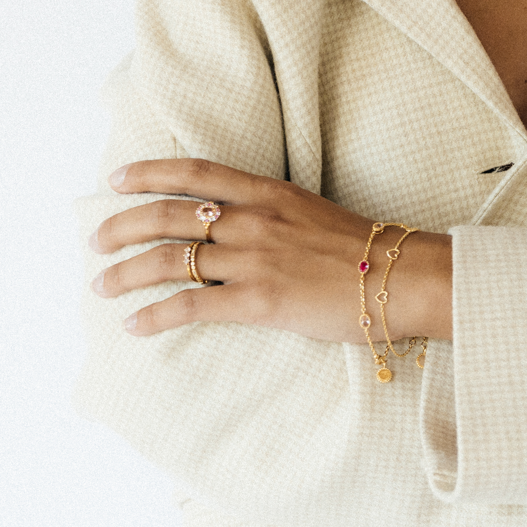 Armband van gold plated  met gekleurde zirkonia 22459Y
