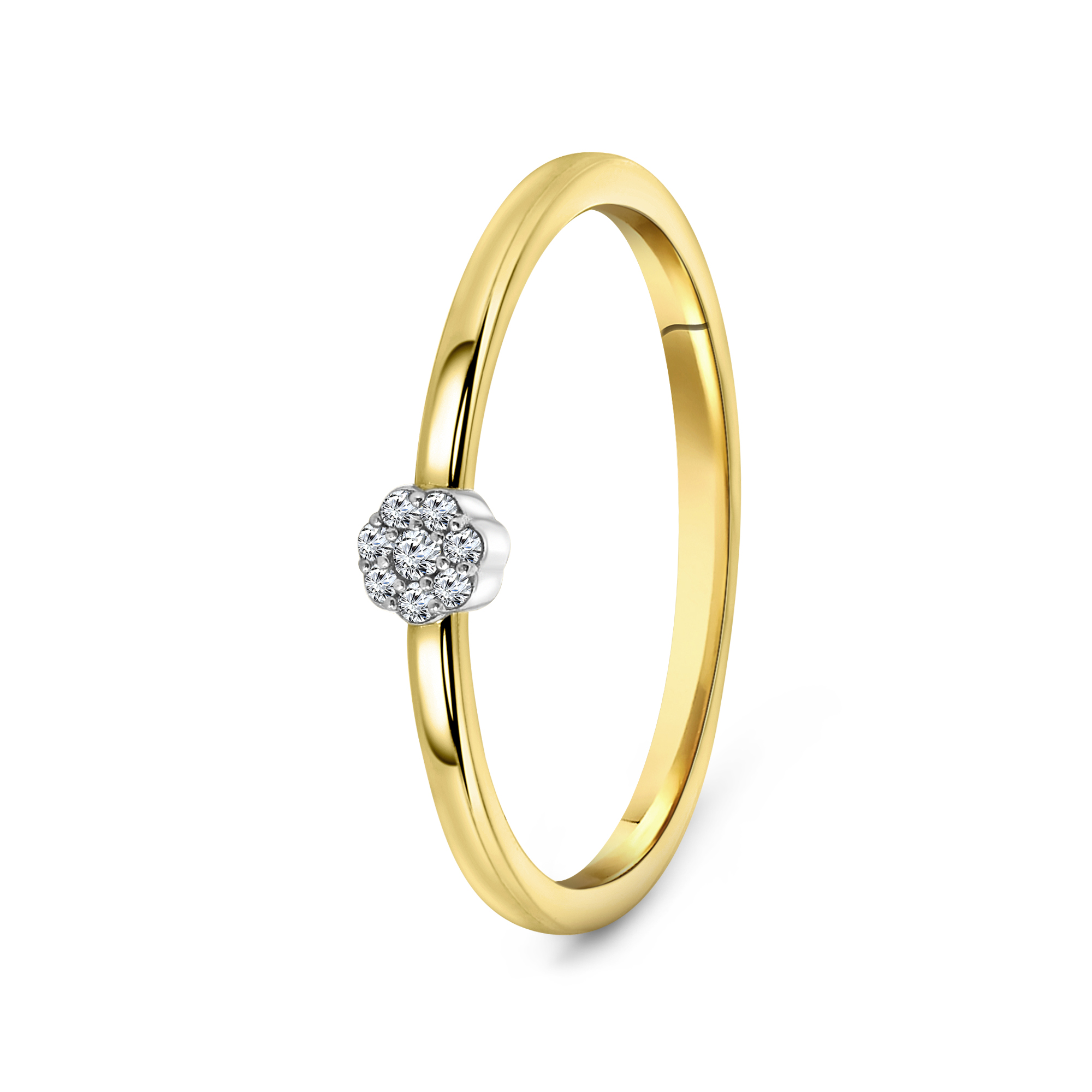 Geelgouden ring met zirkonia