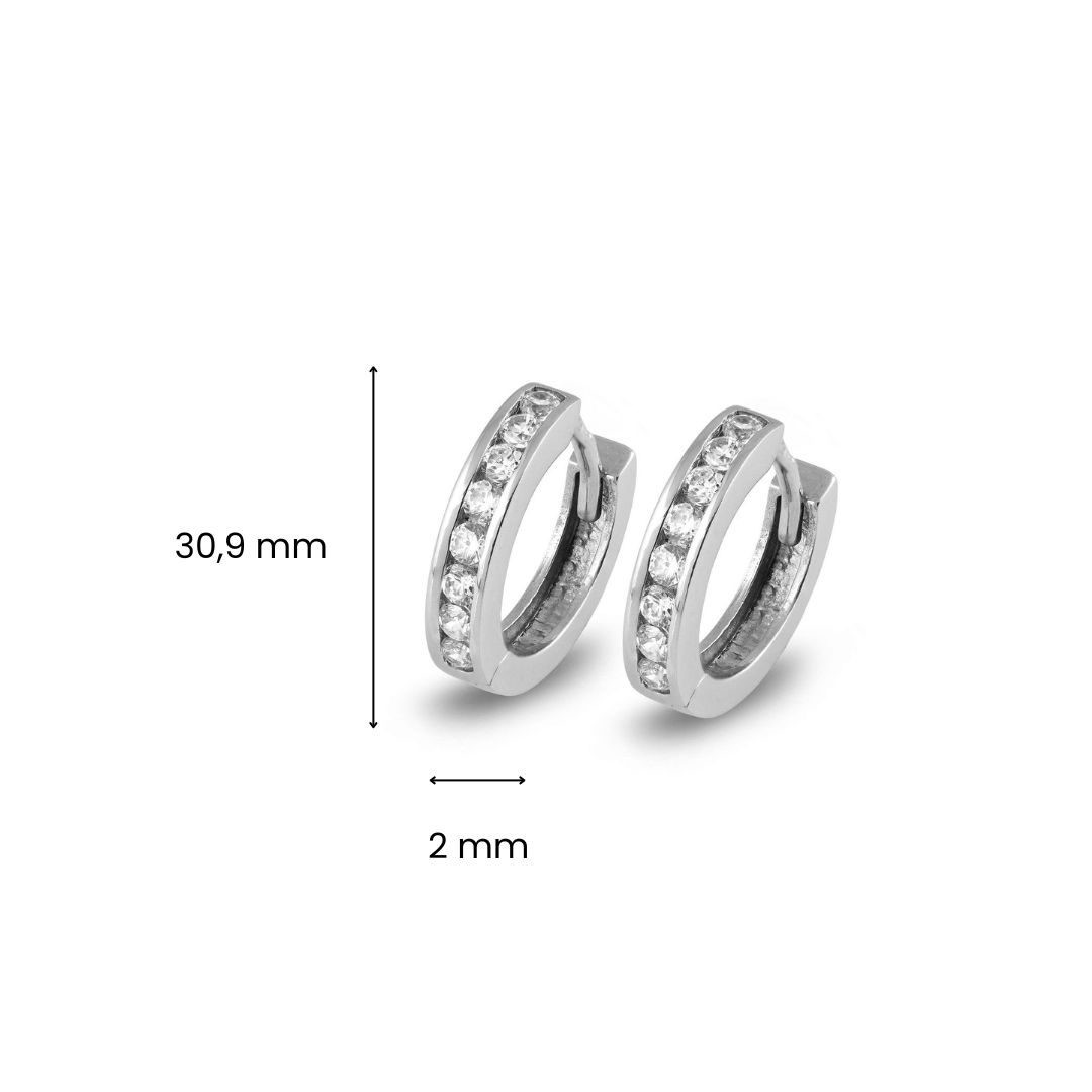 Witgouden oorringen met zirkonia E122-HAALE1094WFCZ-W