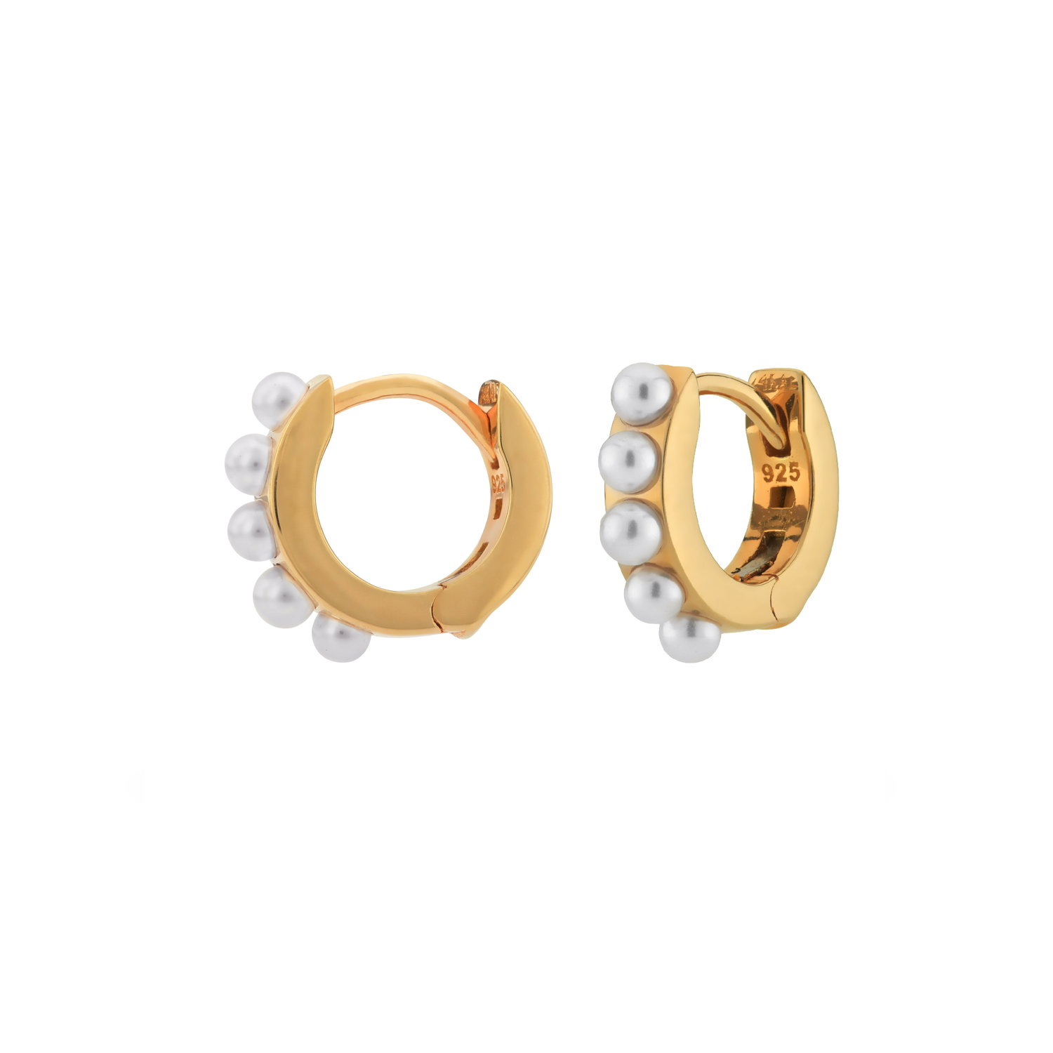 Oorringen van gold plated  met parels 42419Y
