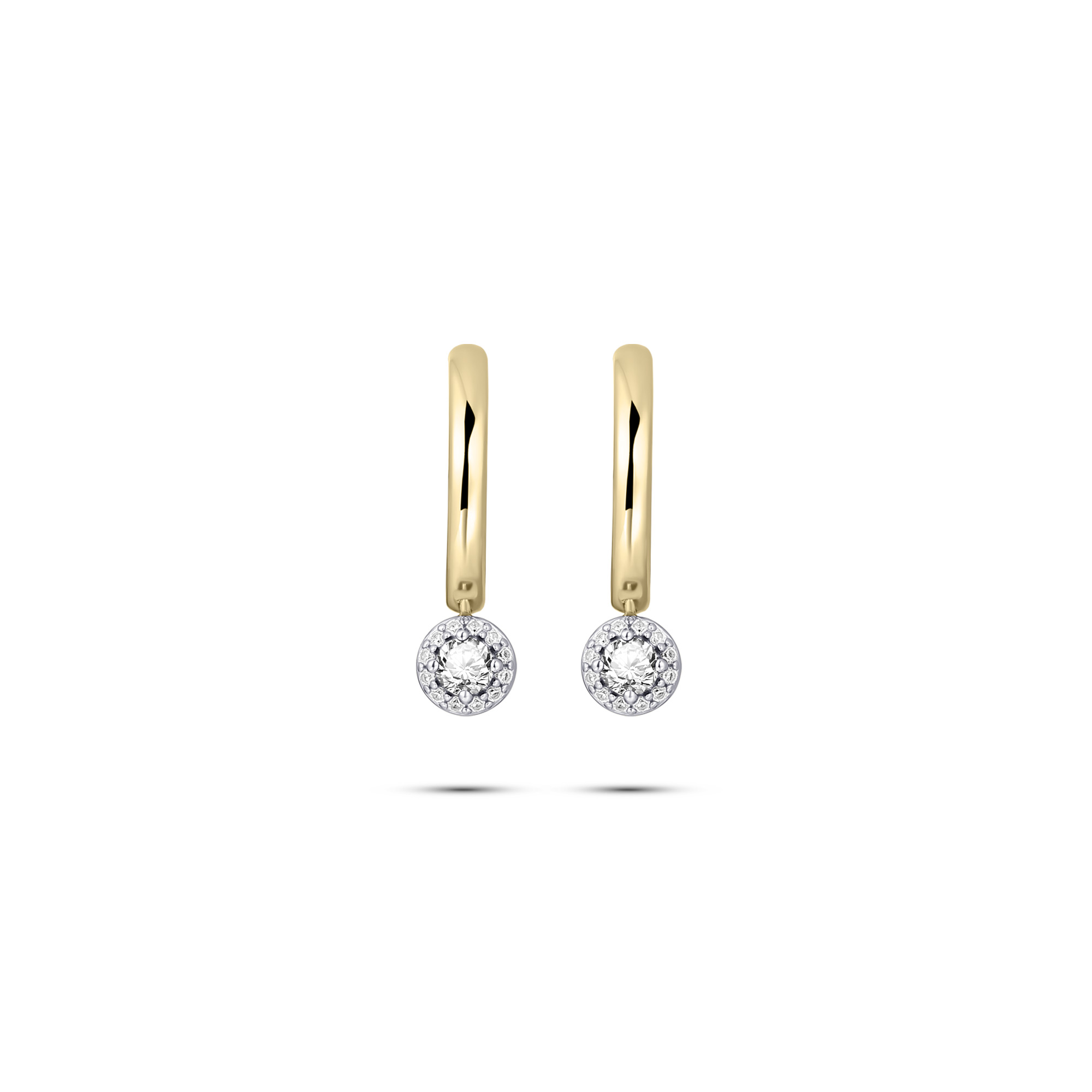 Oorringen gold plated met zirkonia - KC1053Y
