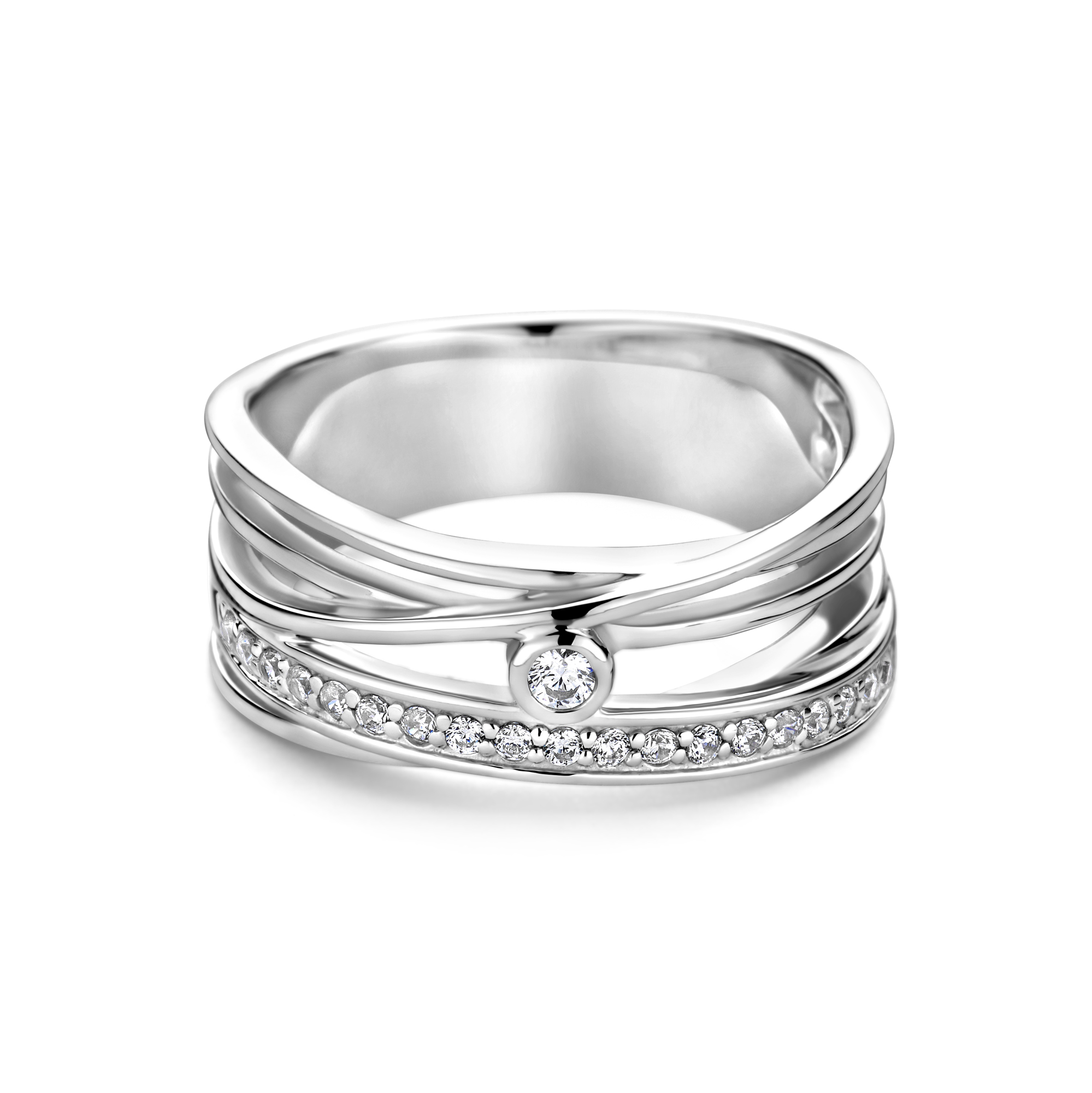 Sterling zilveren ring met zirkonia