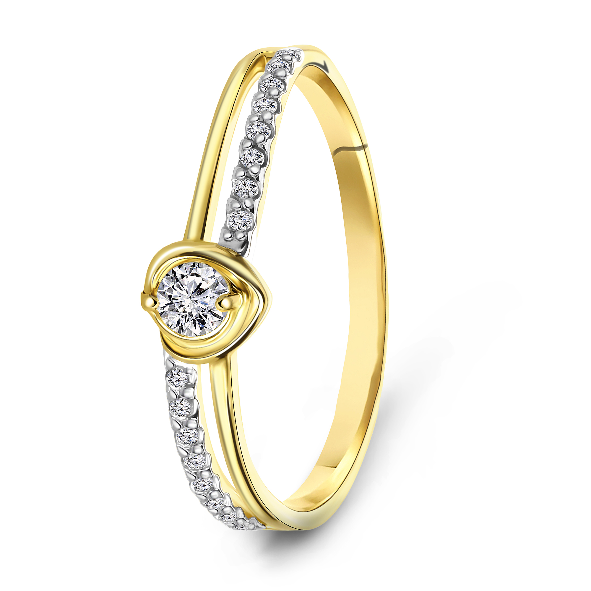 Geelgouden ring met zirkonia T942015029-ZI