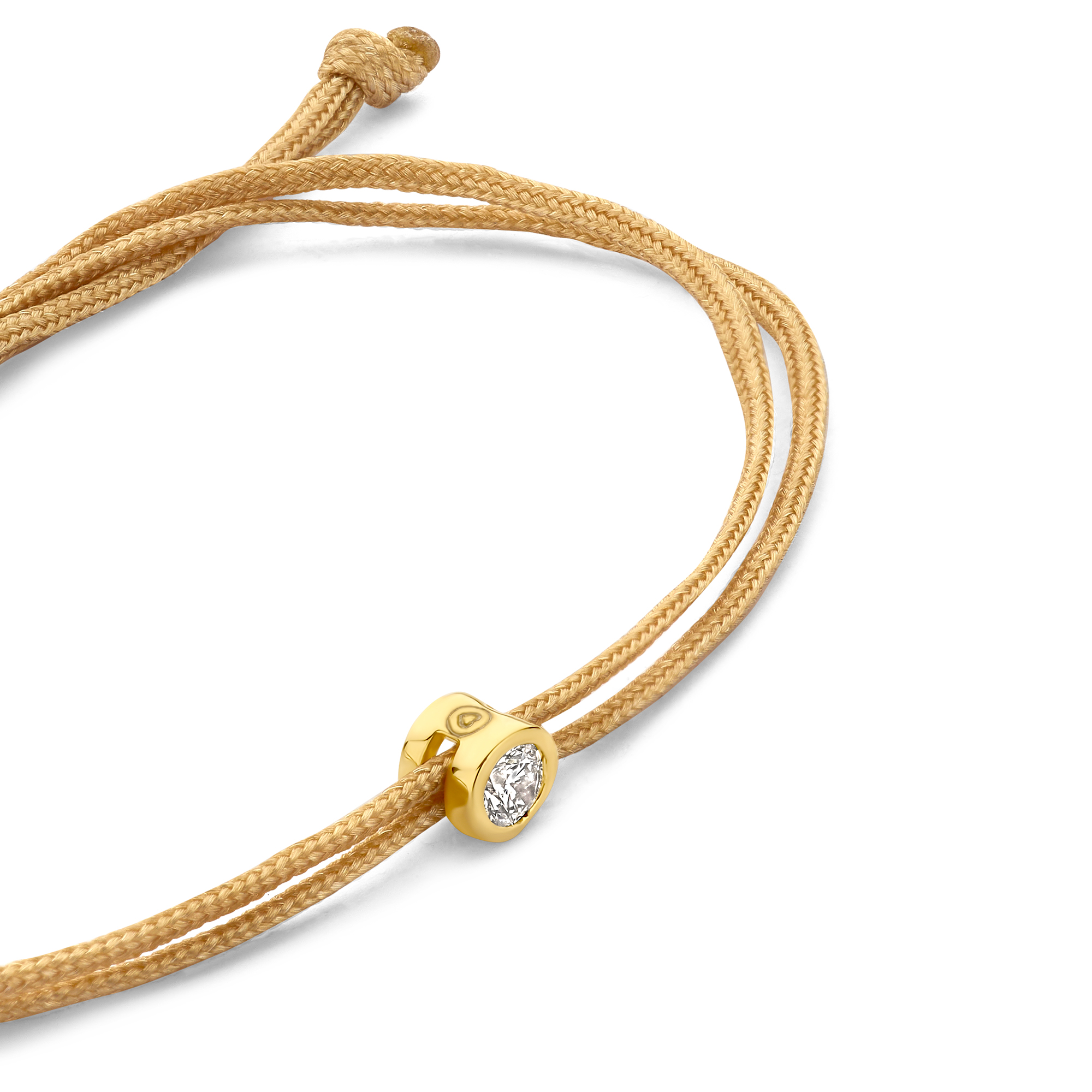 Koordarmband Champagne met lab grown diamant - BN010-14-GP