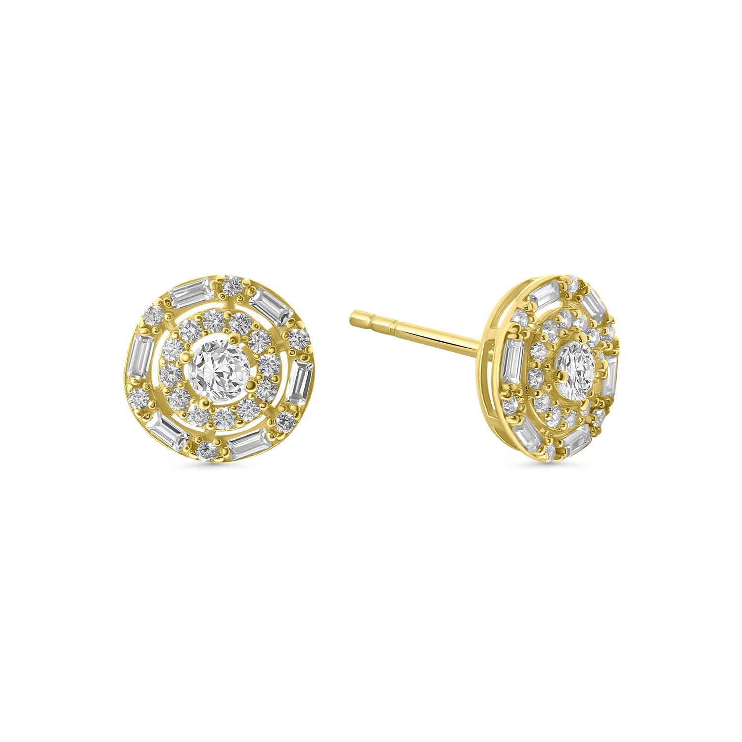 Geelgouden oorknoppen rond entourage E122-XCE6887-FCZ-Y