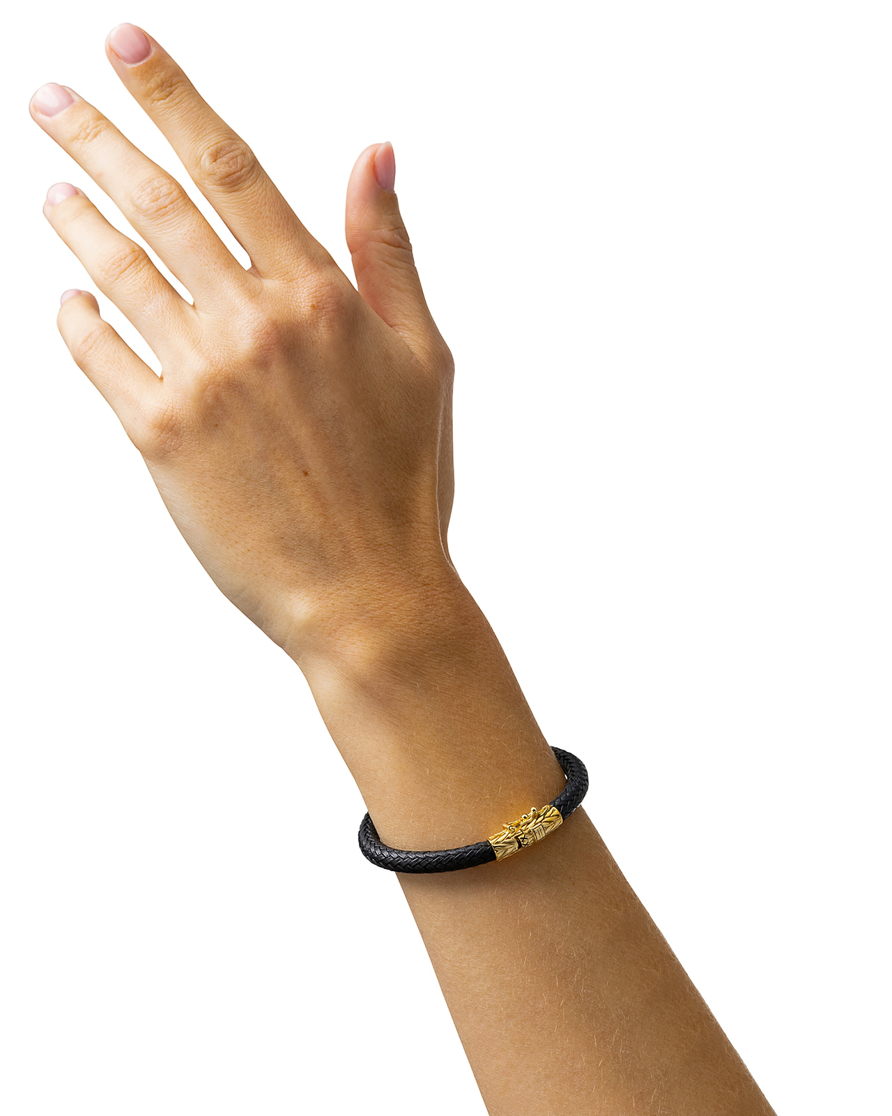 Armband Ellen Leather Black Gold Plated - 149BLGV