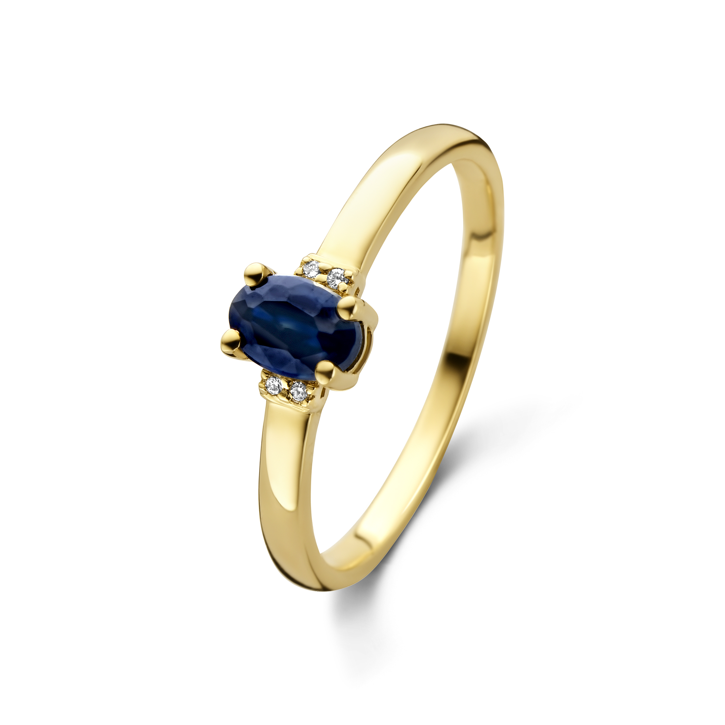 Geelgouden ring met saffier en diamant R092-72868R002-SA-Y