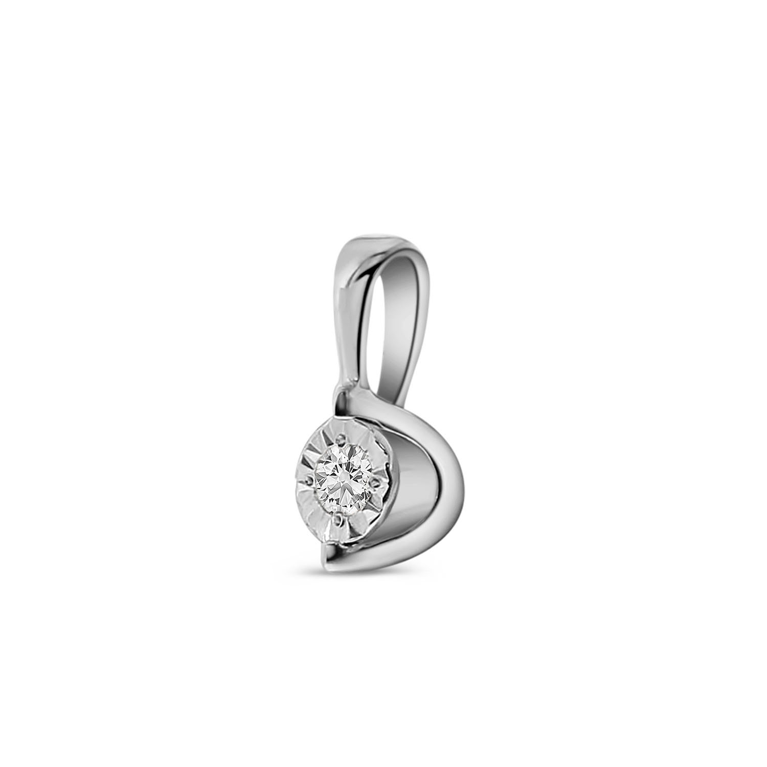 Witgouden hanger met diamant – P766-PL33622-W