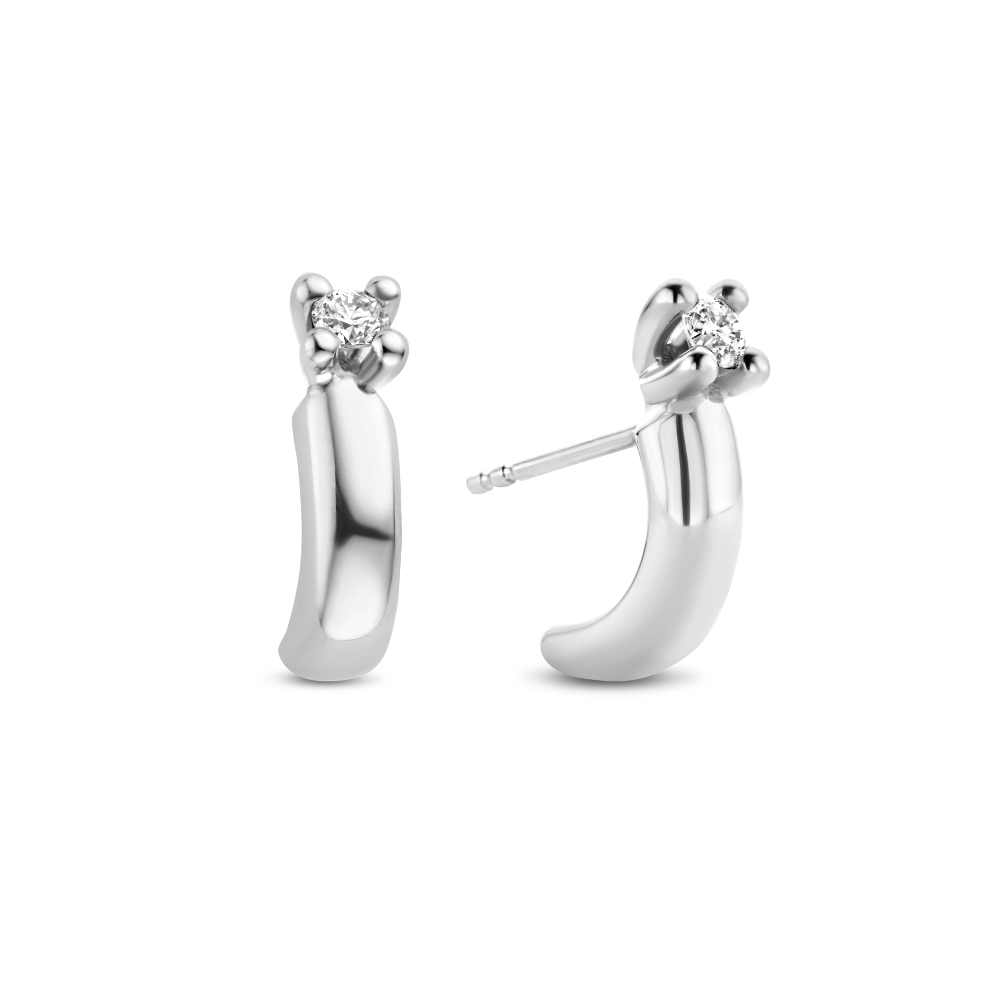 Witgouden oorknoppen met diamant 74.923.1016