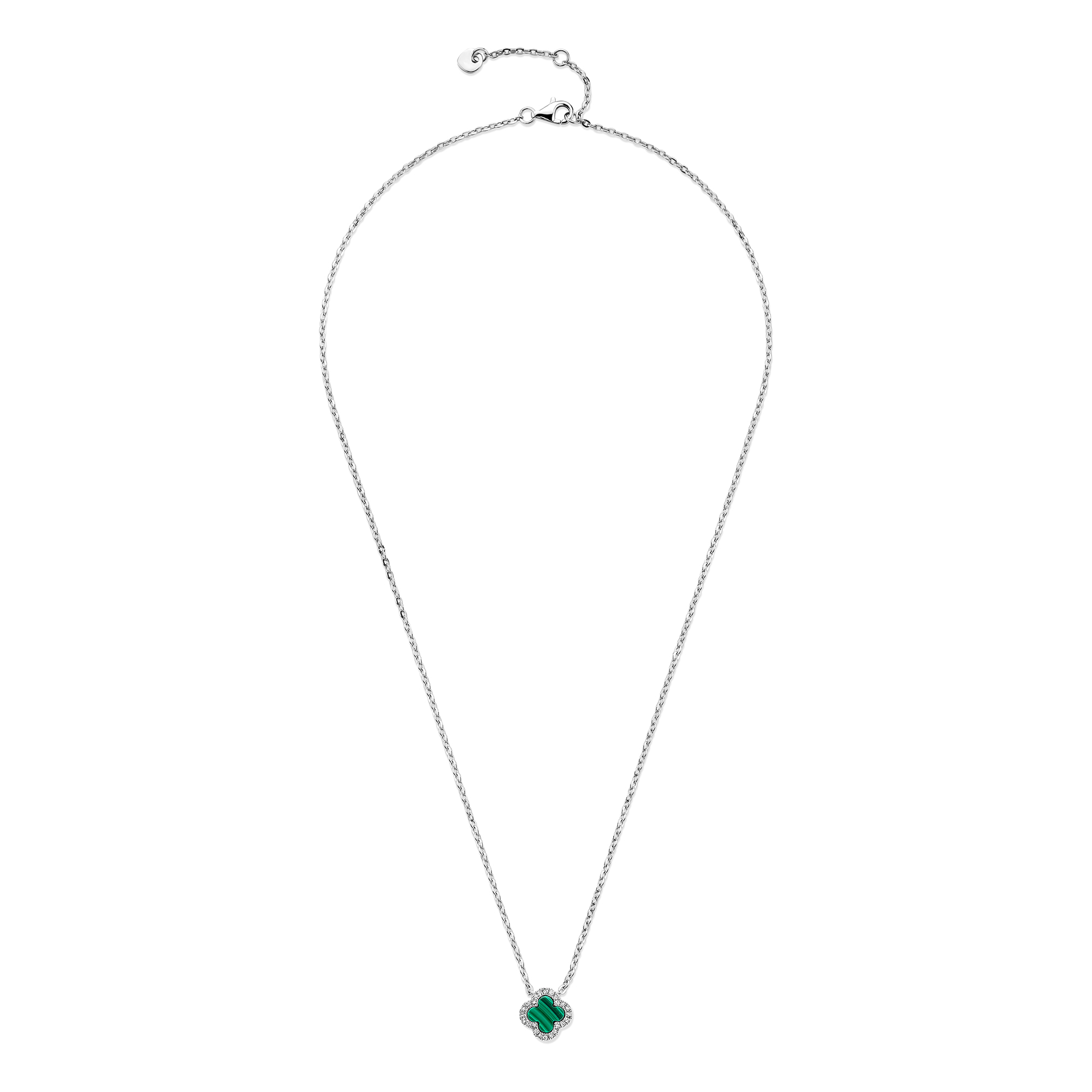Ketting Klaver met Malachiet en Topaas 10 mm - SCN7669MAT