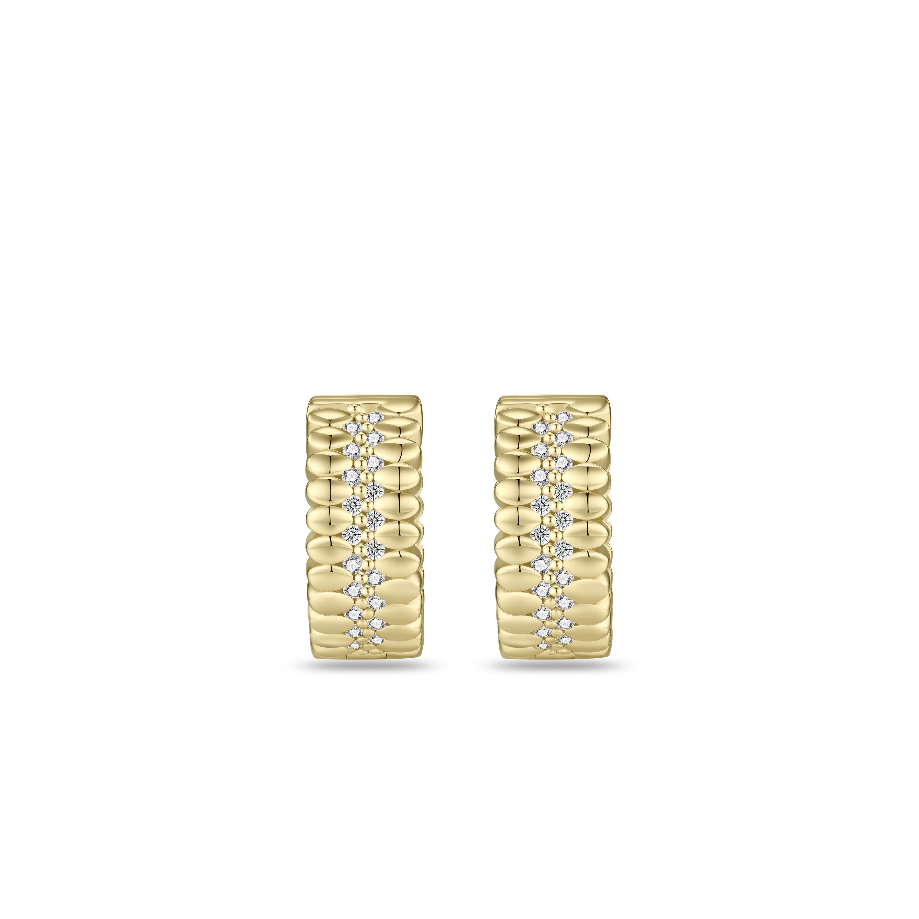 Oorringen gold plated met Zirkonia - KC1062Y