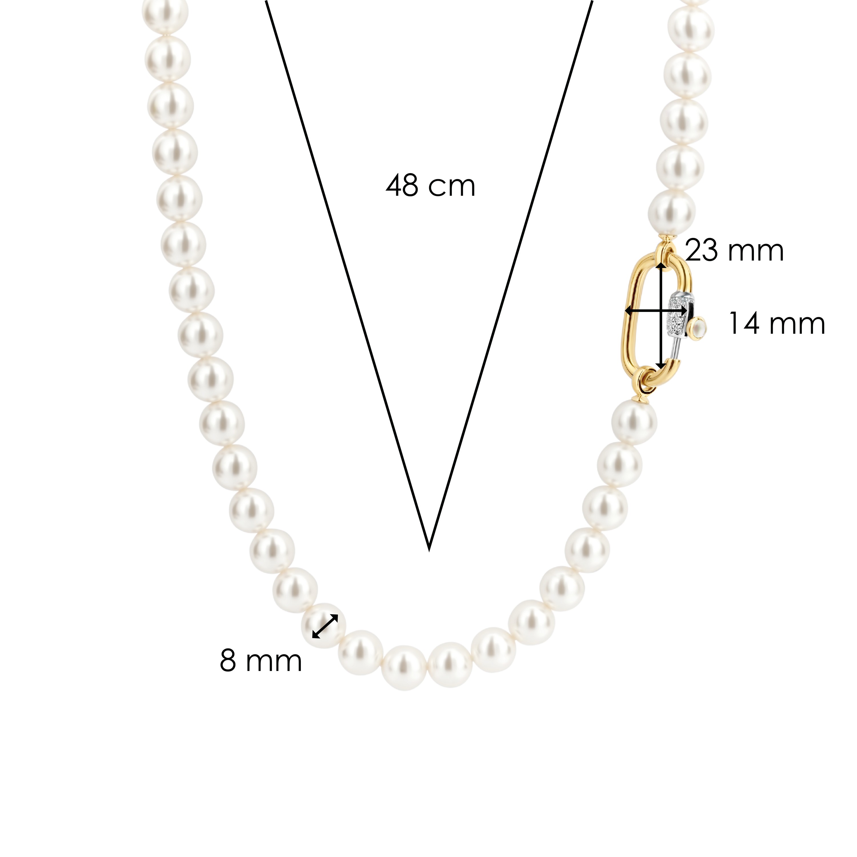 gold plated parelcollier 3967PW
