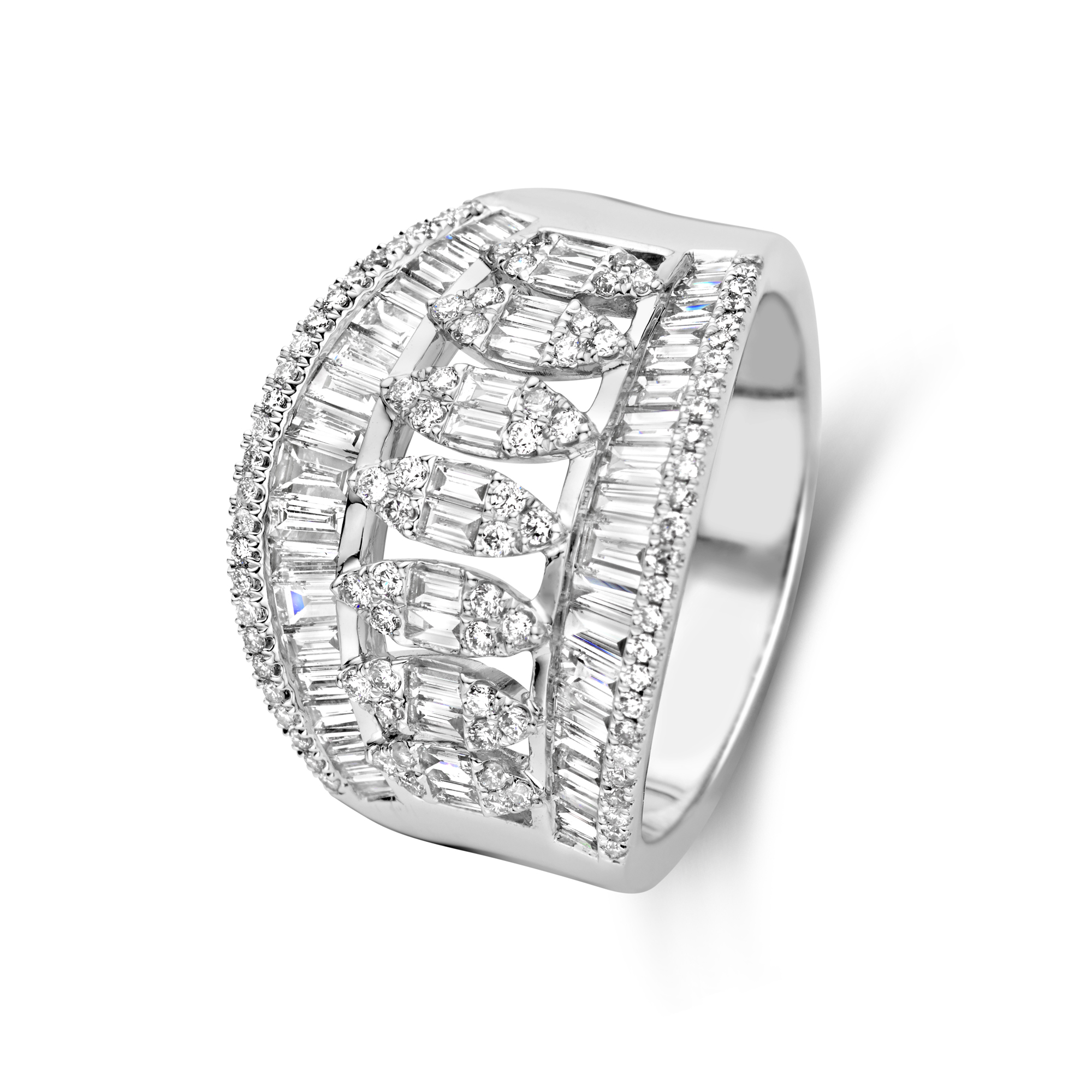 Witgouden ring met diamant R479-20210422Q-W