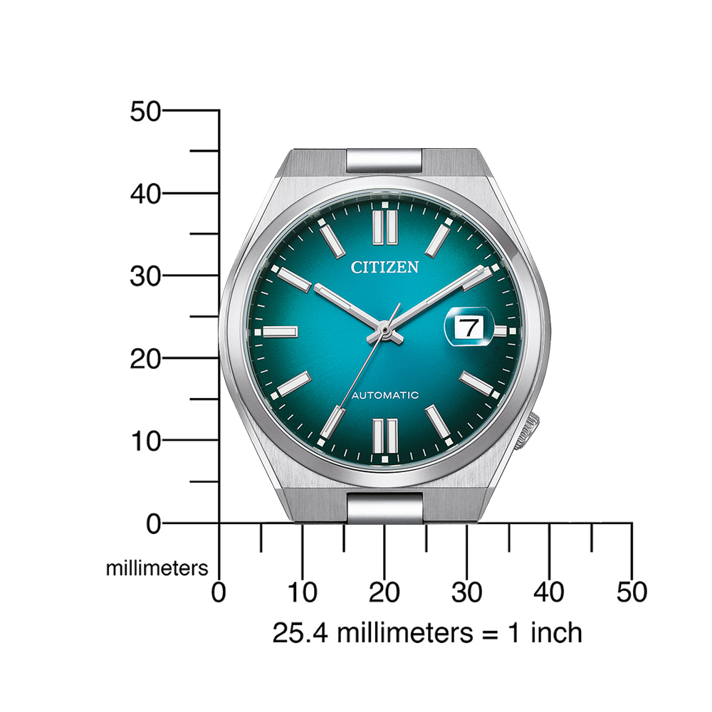 Stalen automatische herenhorloge turquoise W235-NJ0151-88X