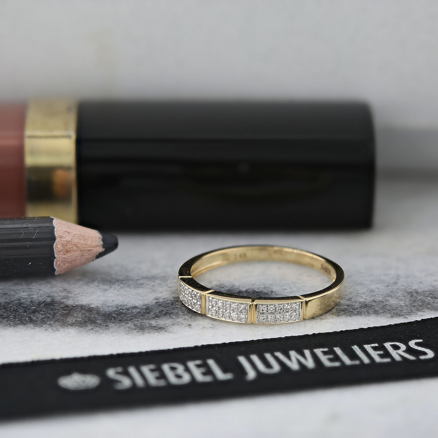 Geelgouden ring diamanten pavé R382-R304379-Y