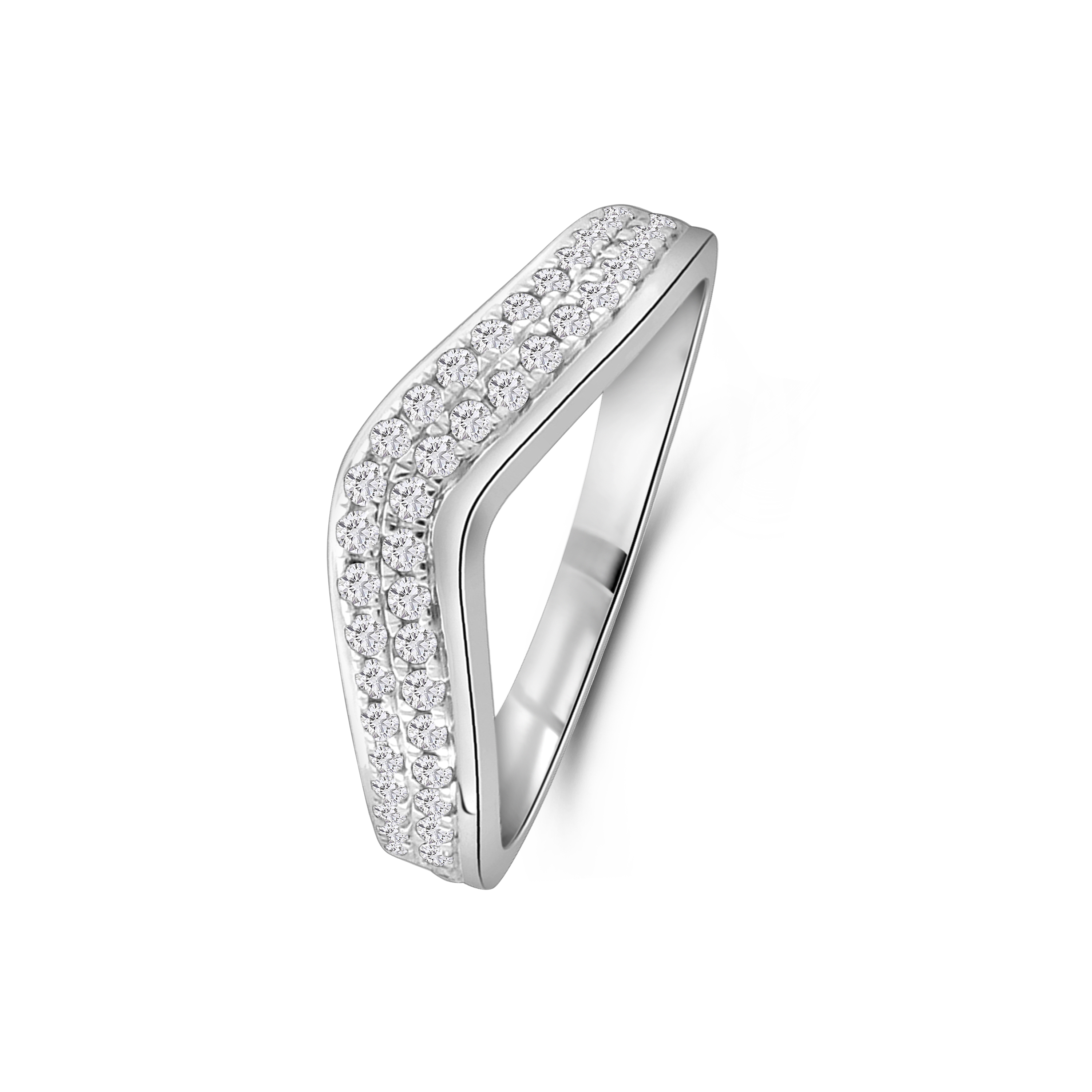 Witgouden ring met diamant CR6578