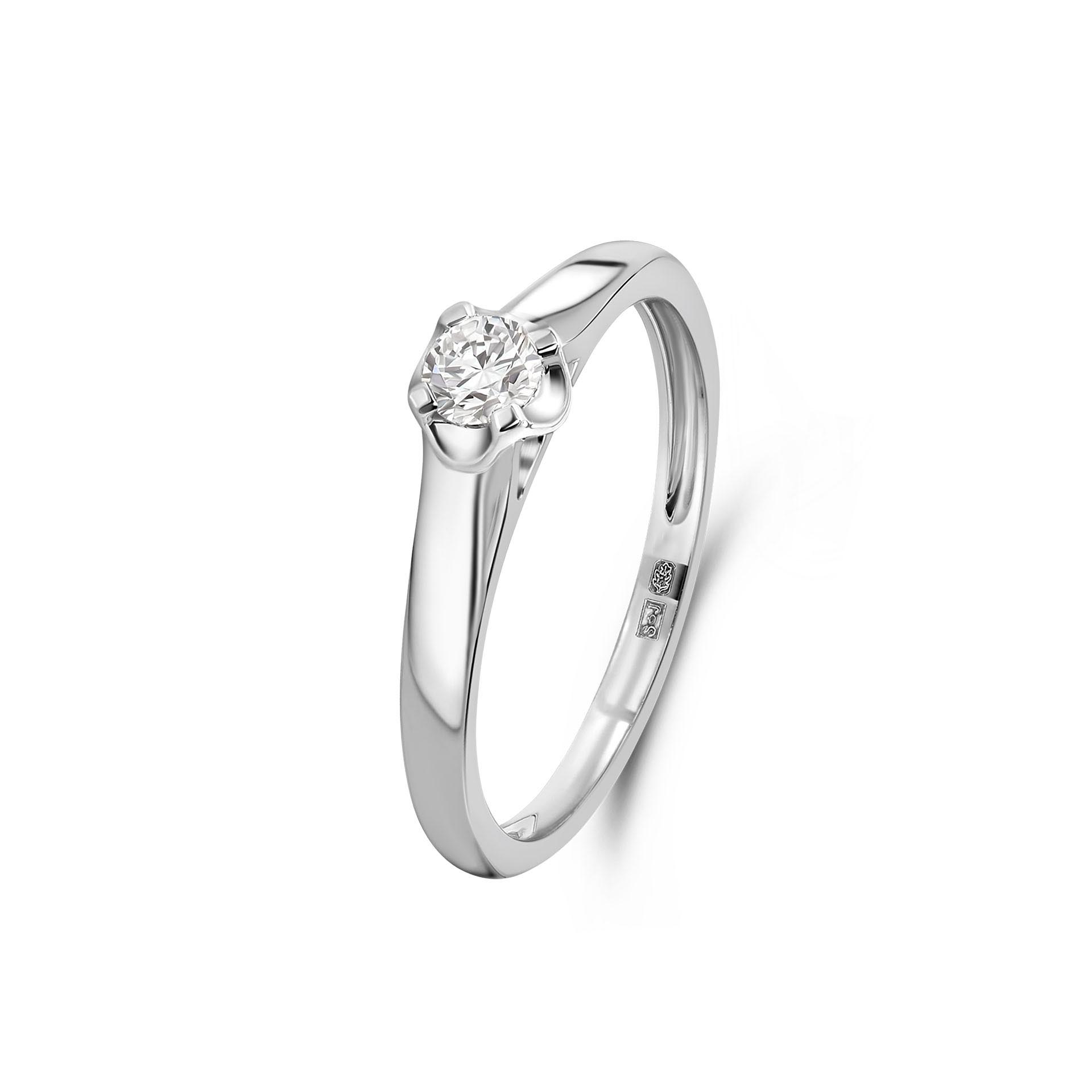 Witgouden solitaire ring met lab grown diamant R138-RG59364-CV-025-W