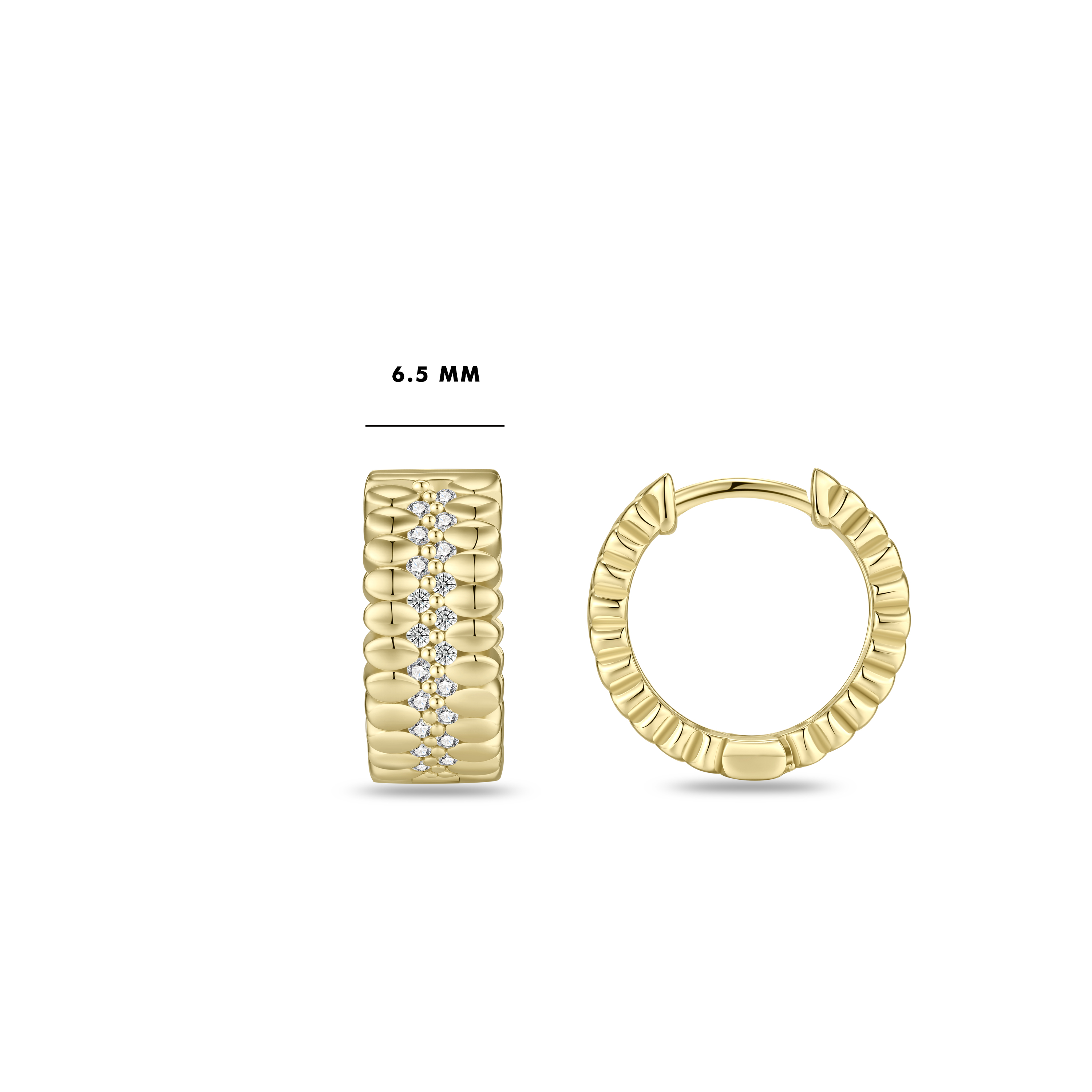 Oorringen gold plated met Zirkonia - KC1062Y