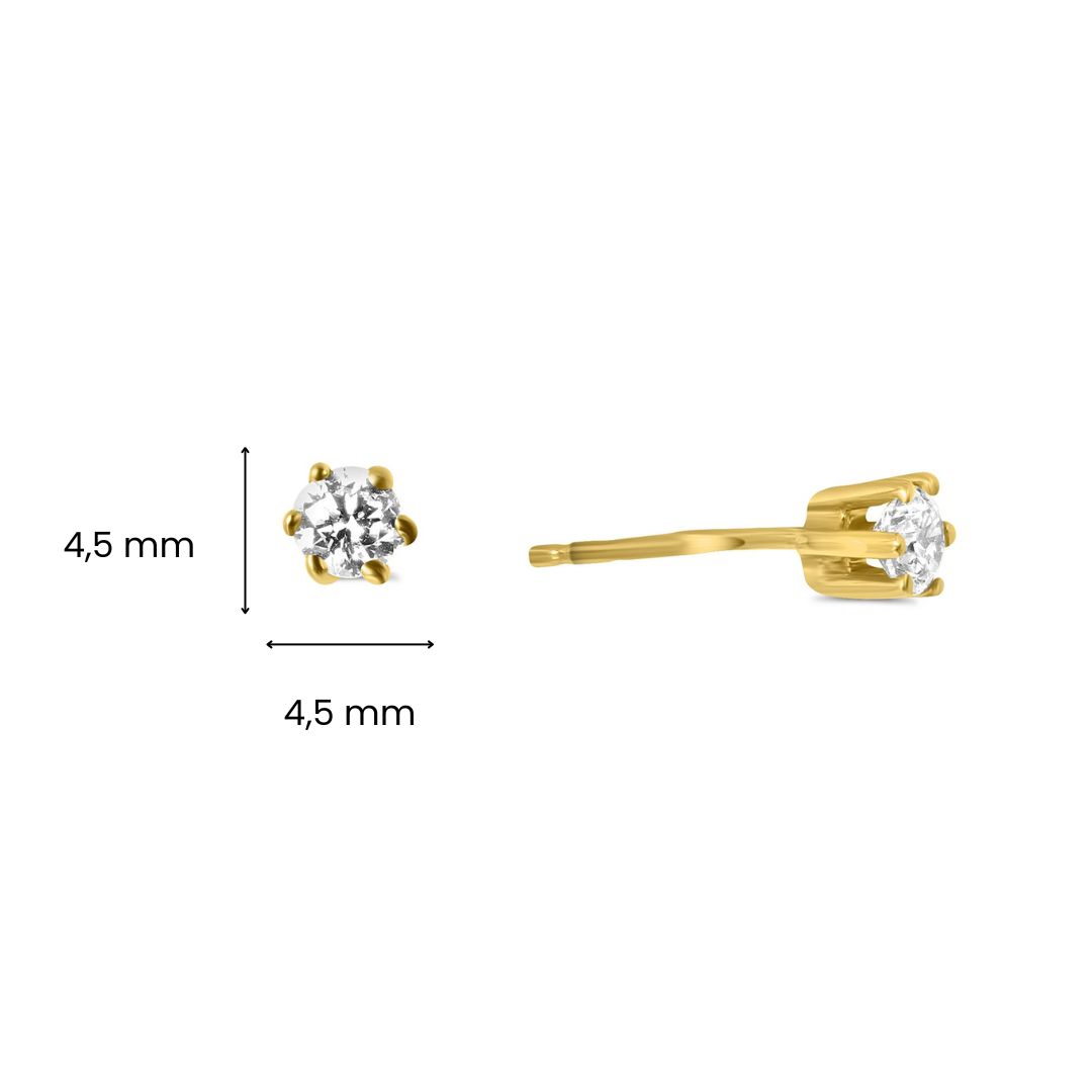 Gouden oorknoppen met zirkonia E122-T-ICE2813-FCZ-Y