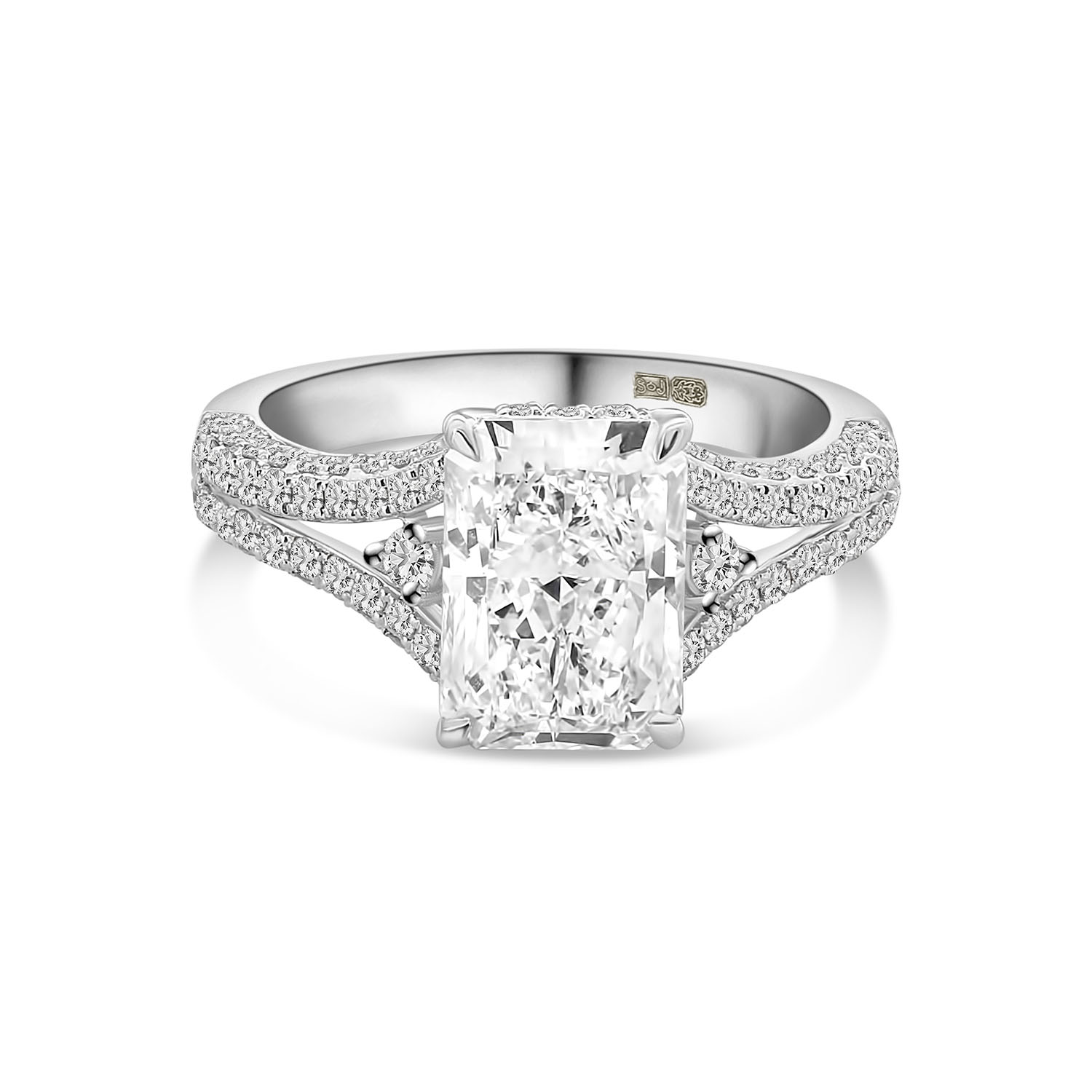 Witgouden Ring met Radiantgeslepen Lab Grown Diamant – R480-MLN-0685-FLG-W