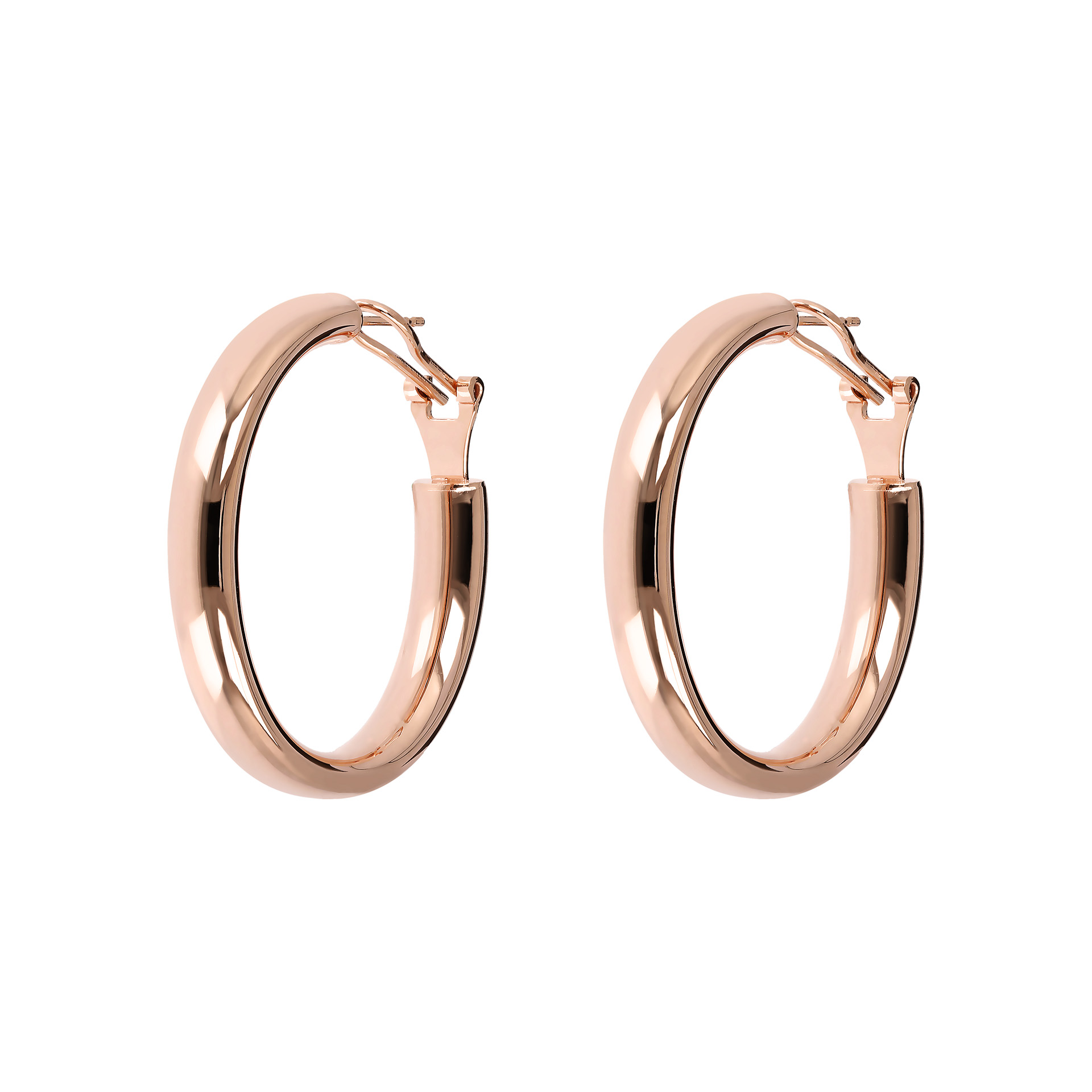 Klassieke ronde rosé oorbel WSBZ00377