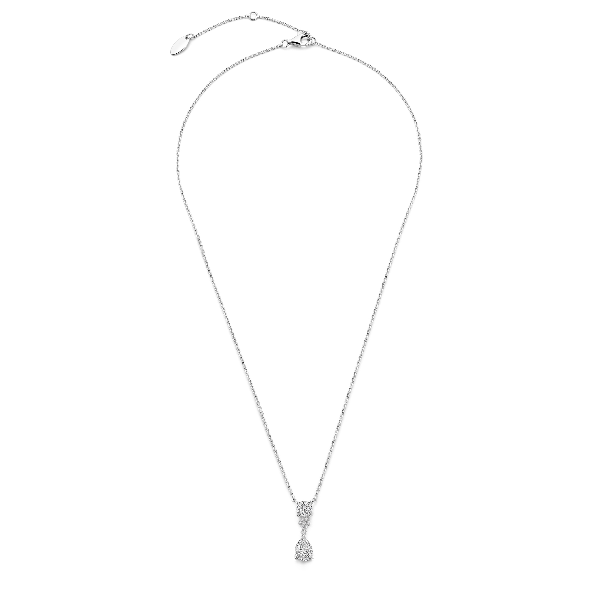 Ketting sterling zilver met zirkonia hanger - 136C0393