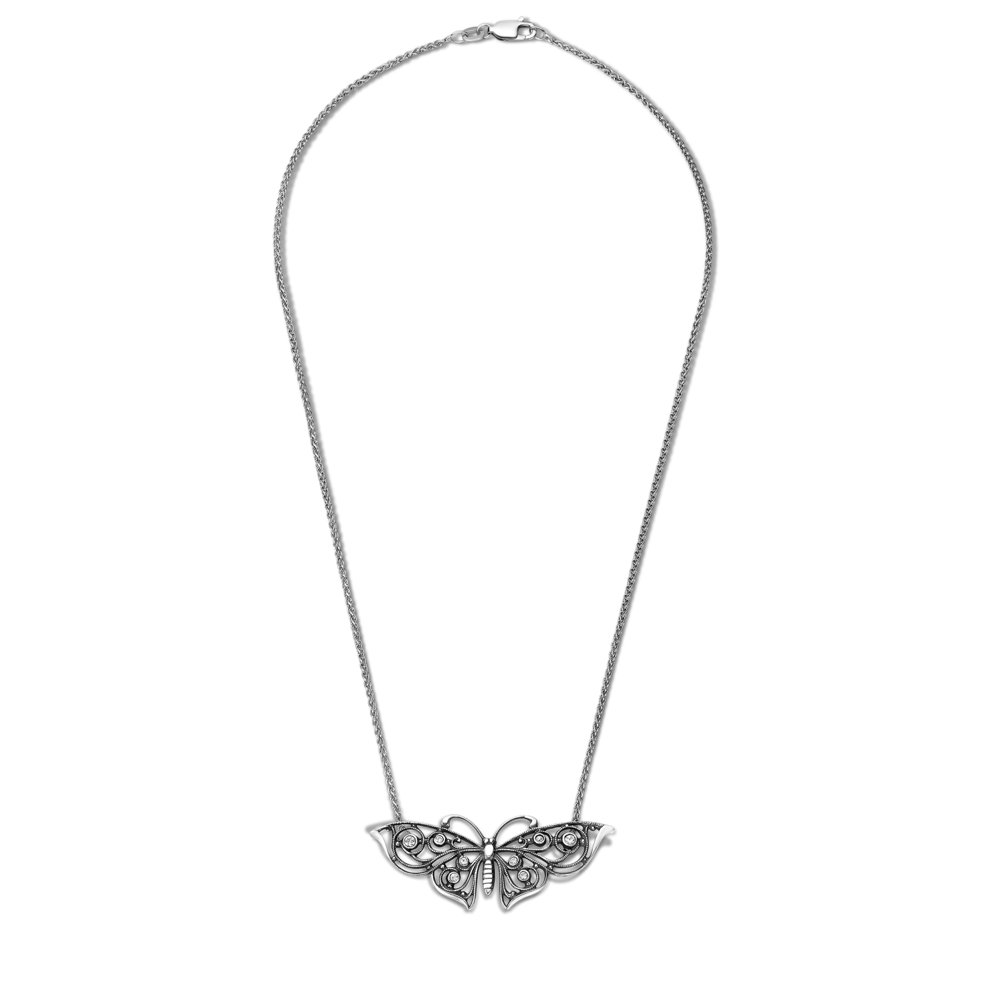Sterling zilveren collier vlinder met swarovski 65222-420