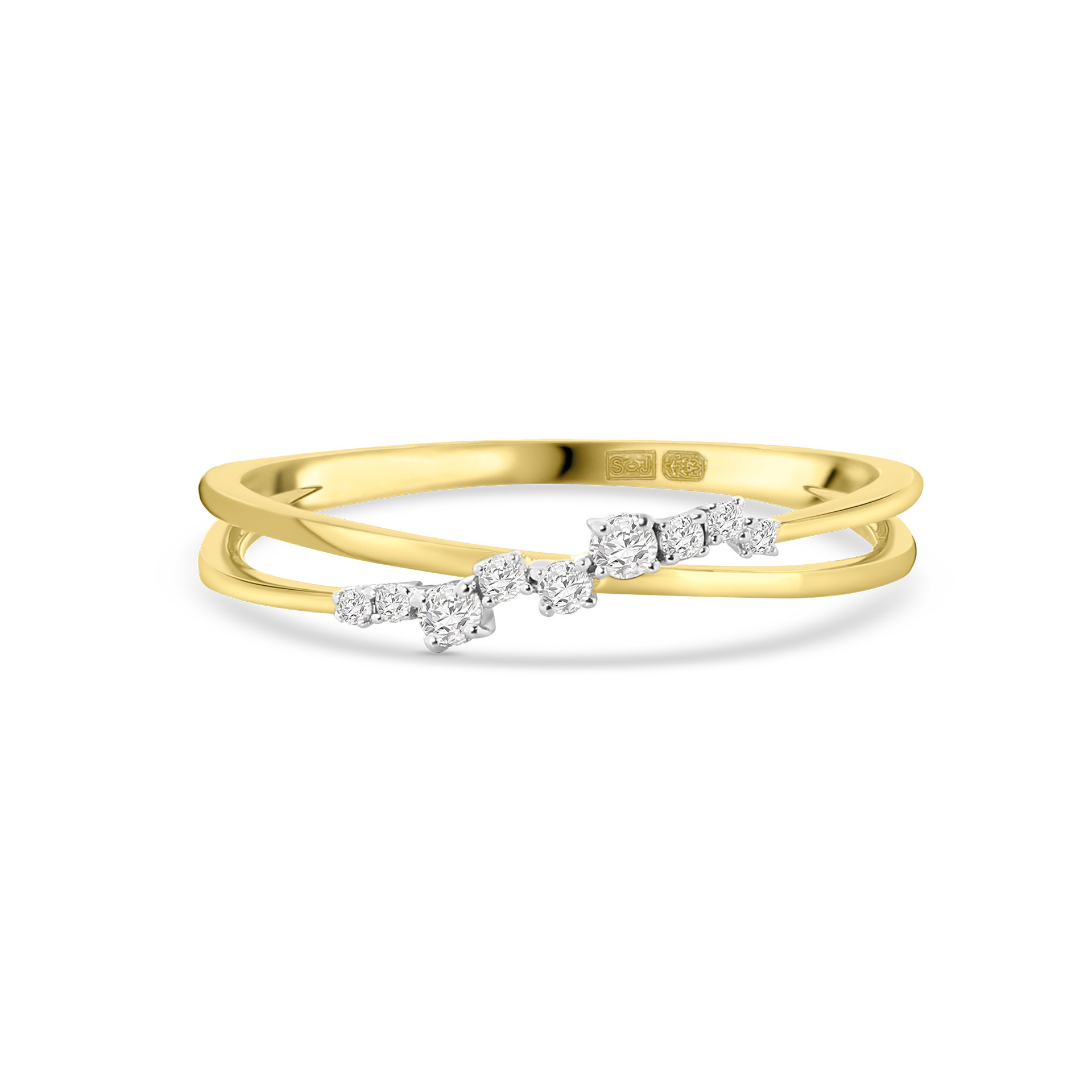 Geelgouden ring met diamanten R404-IGR-39829-YW