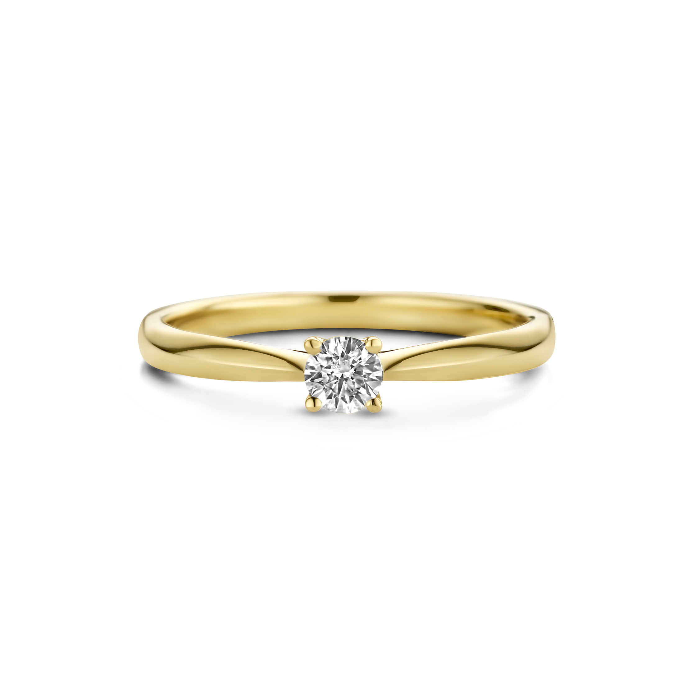 Geelgouden diamanten solitair ring