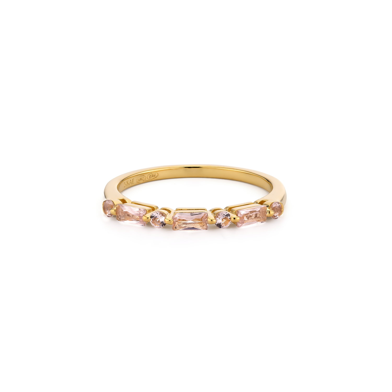 Ring van gold plated sterling zilver met roze zirkonia 12473Y