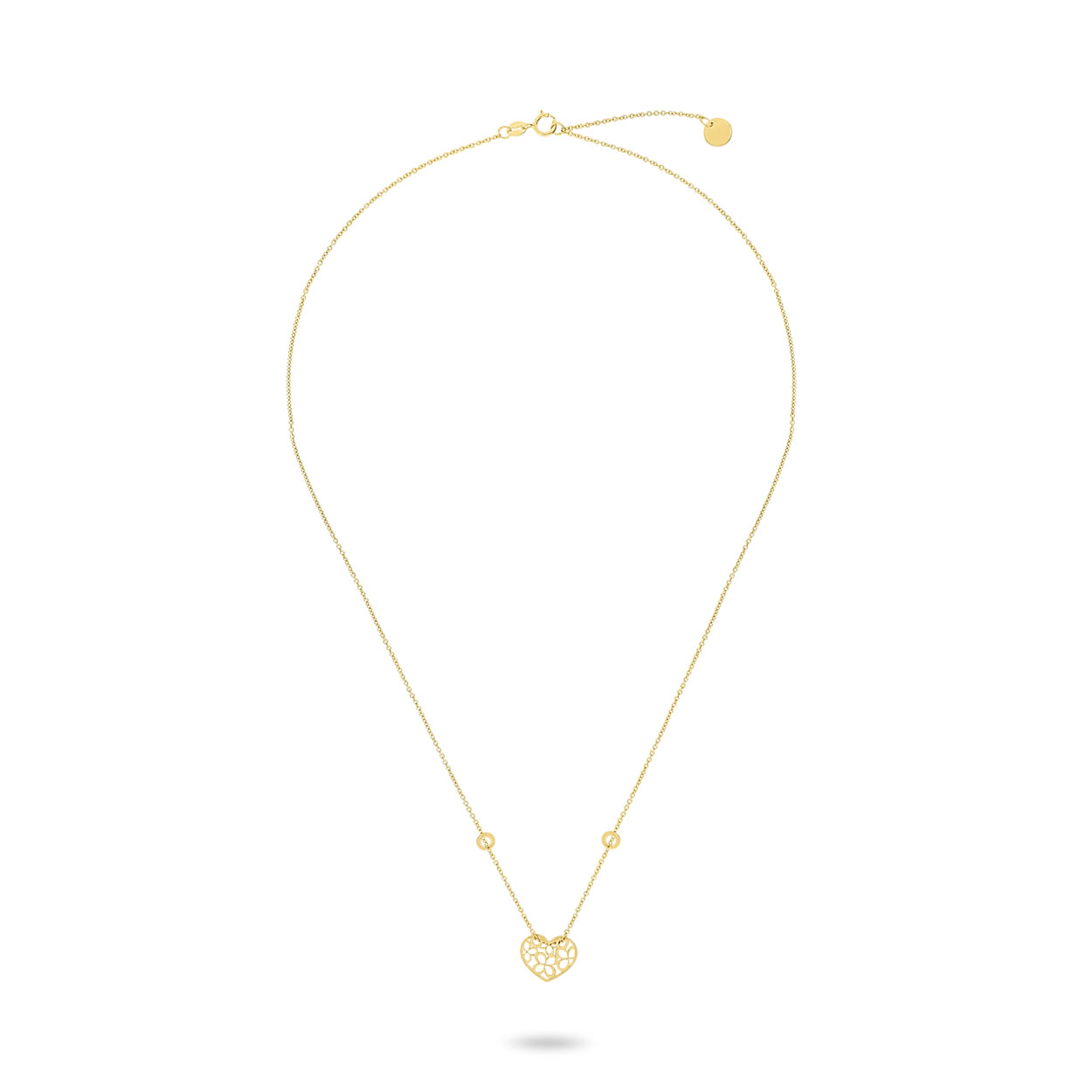Geelgouden collier met hart FG083-300