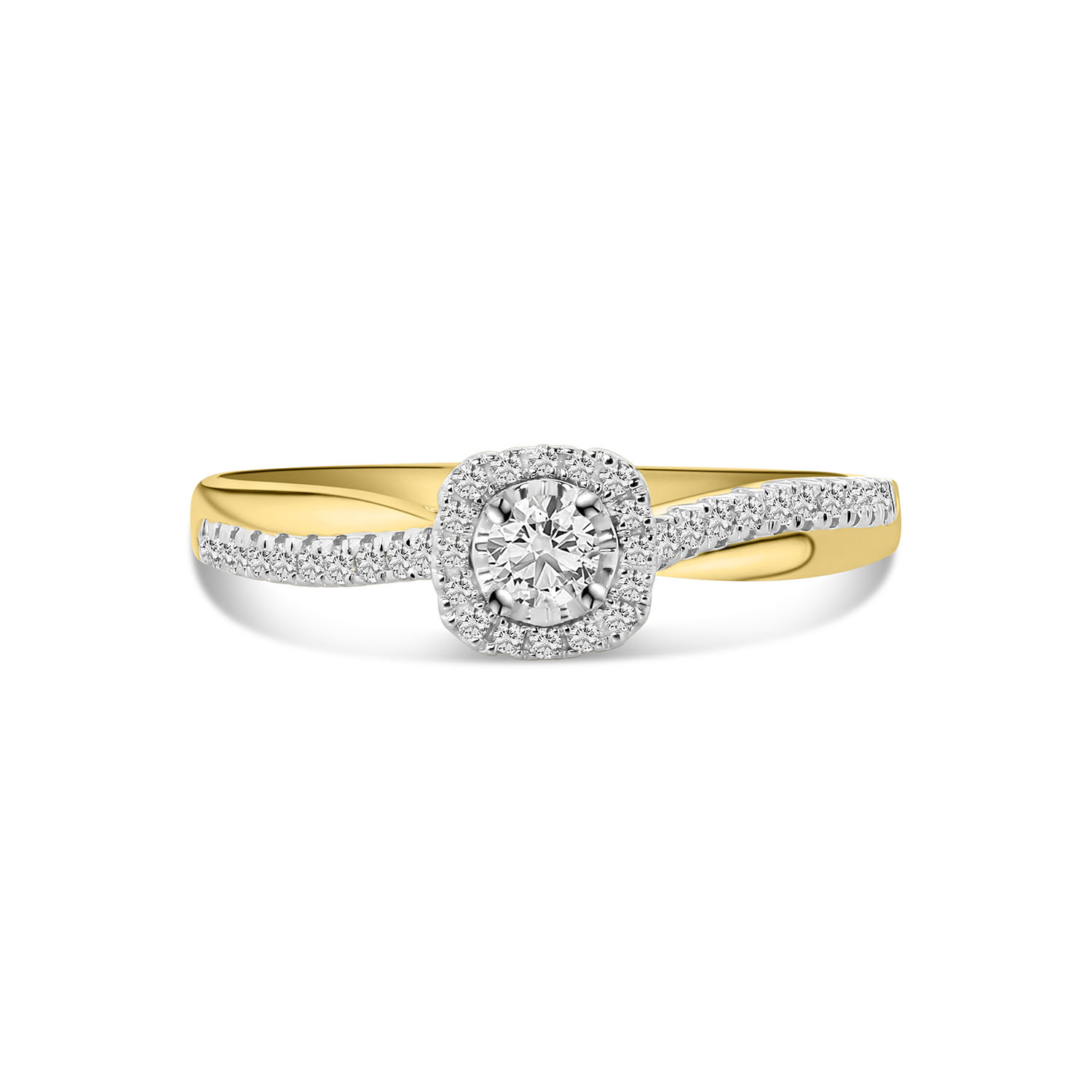 Geelgouden ring met lab grown diamanten R404-R41838-LG-Y
