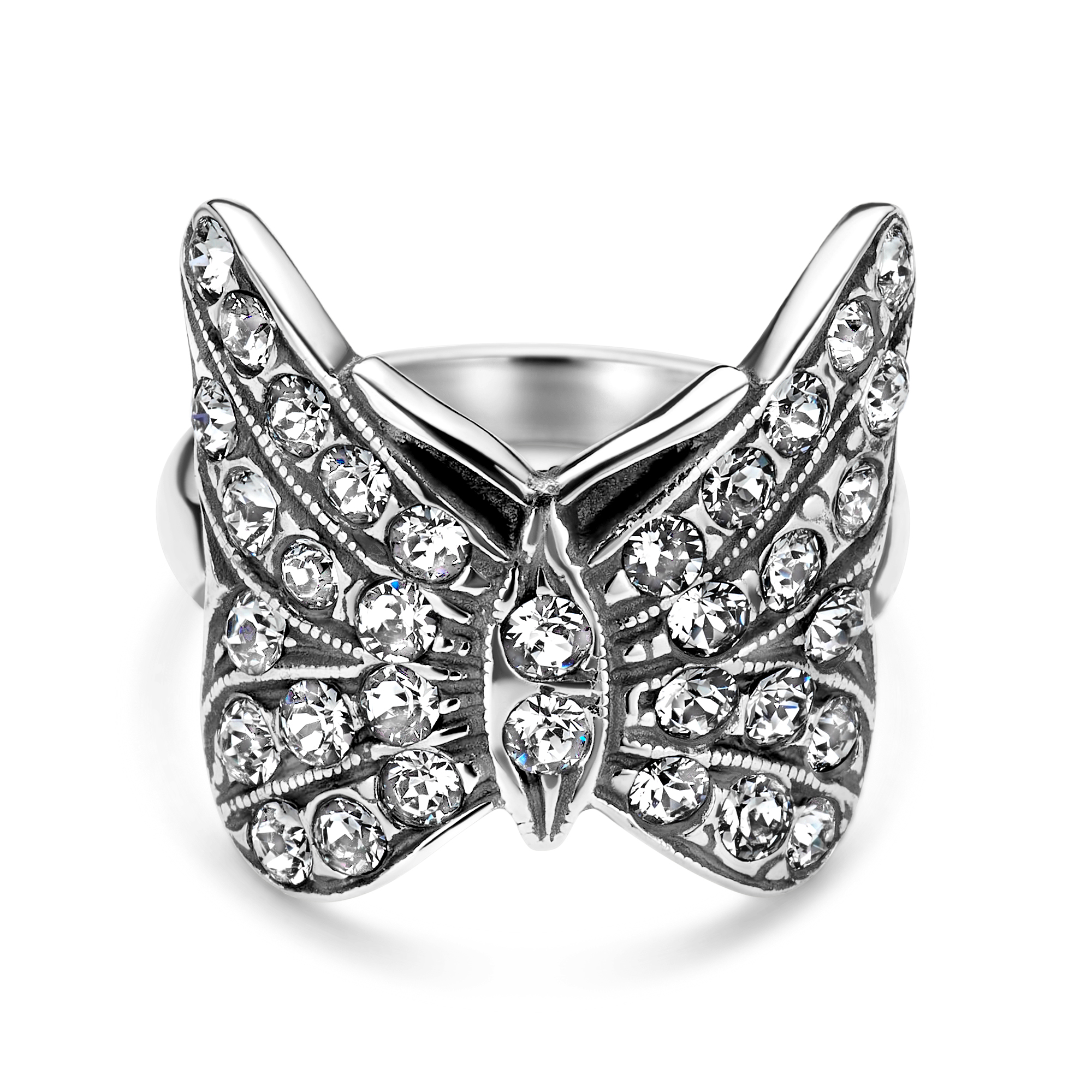 Sterling zilveren ring met swarovski vlinder 14801-53
