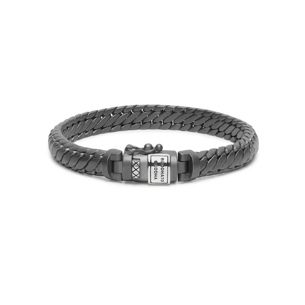 Armband Ben XS Zwart Rhodium Zilver - J070BRS