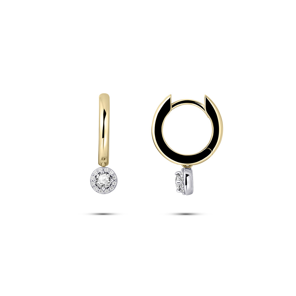Oorringen gold plated met zirkonia - KC1053Y