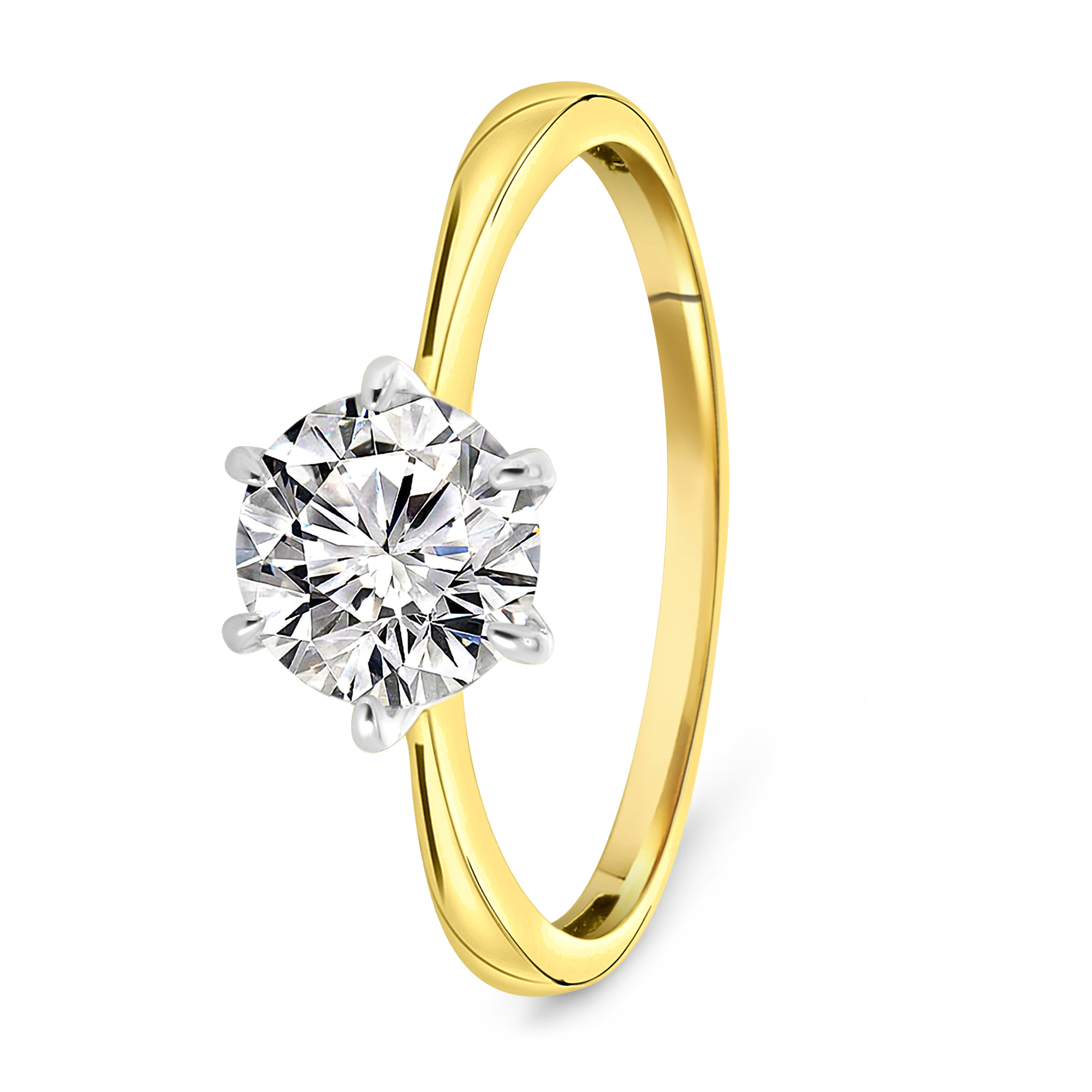 Geelgouden zirkonia ring 60160-Z-Y