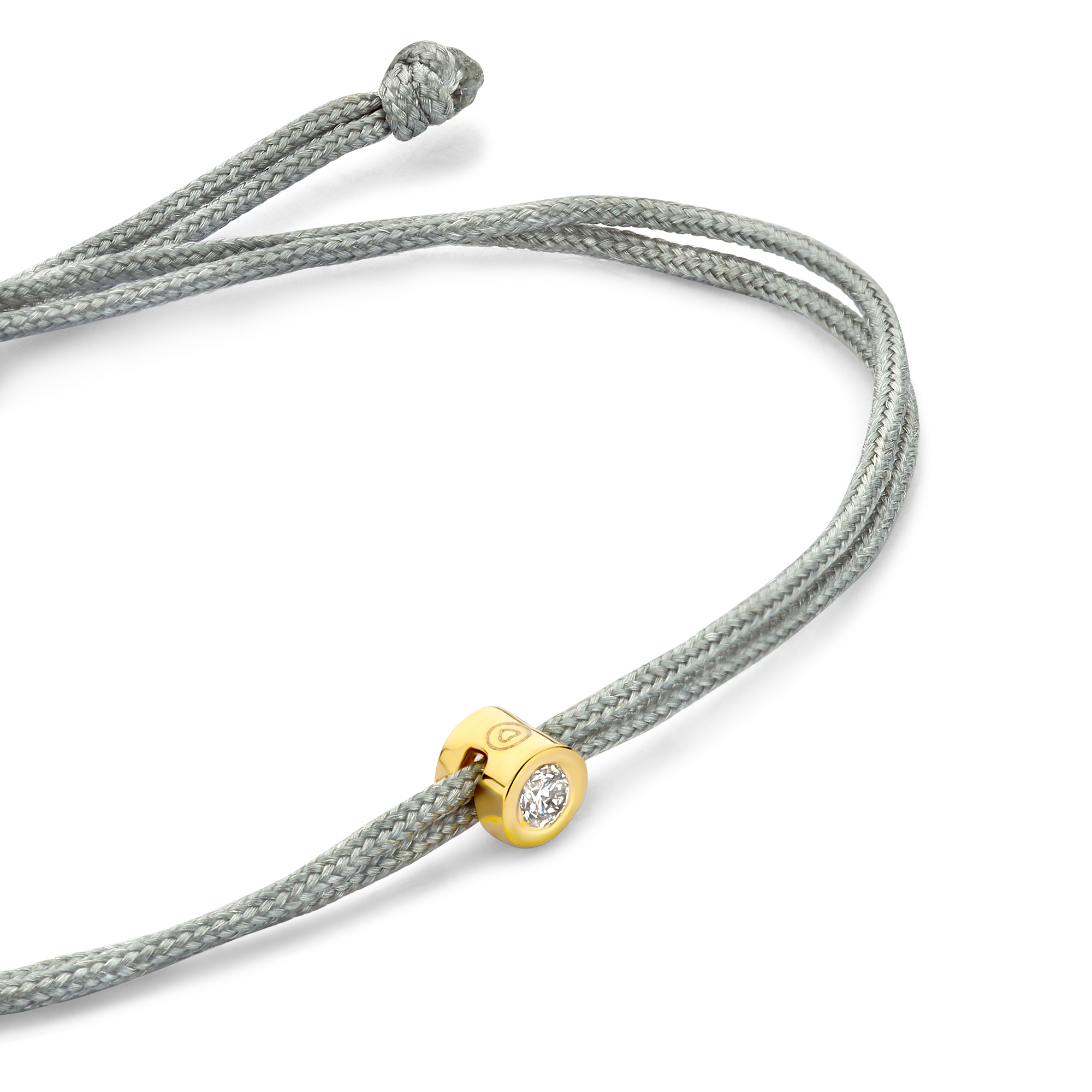 Koordarmband Grijs met lab grown diamant - BN005-04-GP