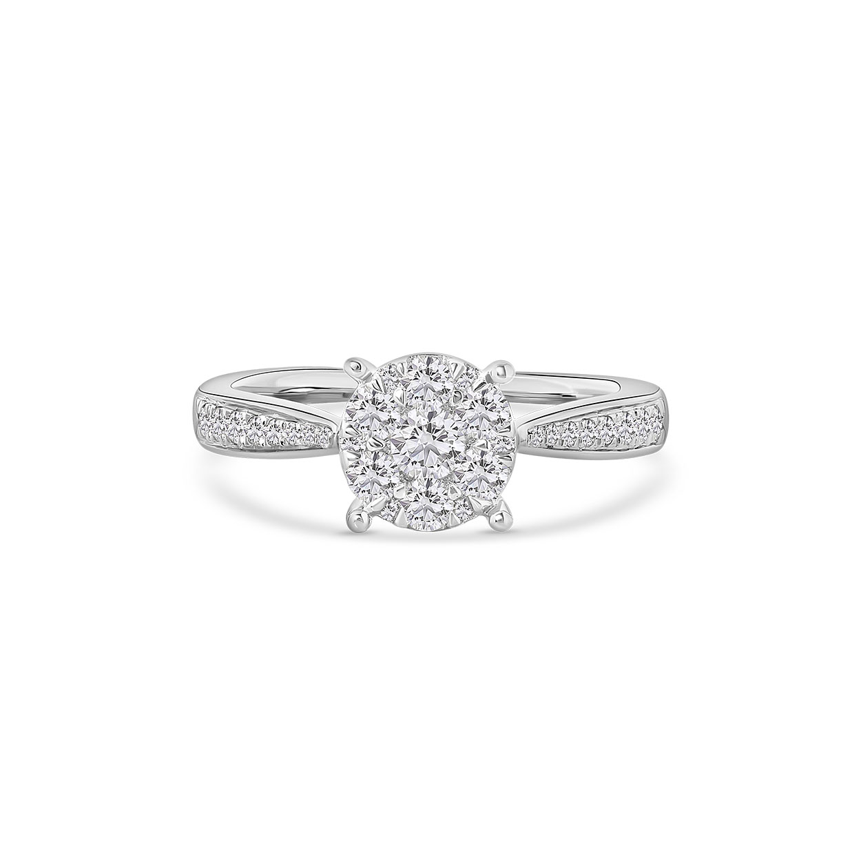 Witgouden ring met lab grown diamanten R138-RG76249-CV-W