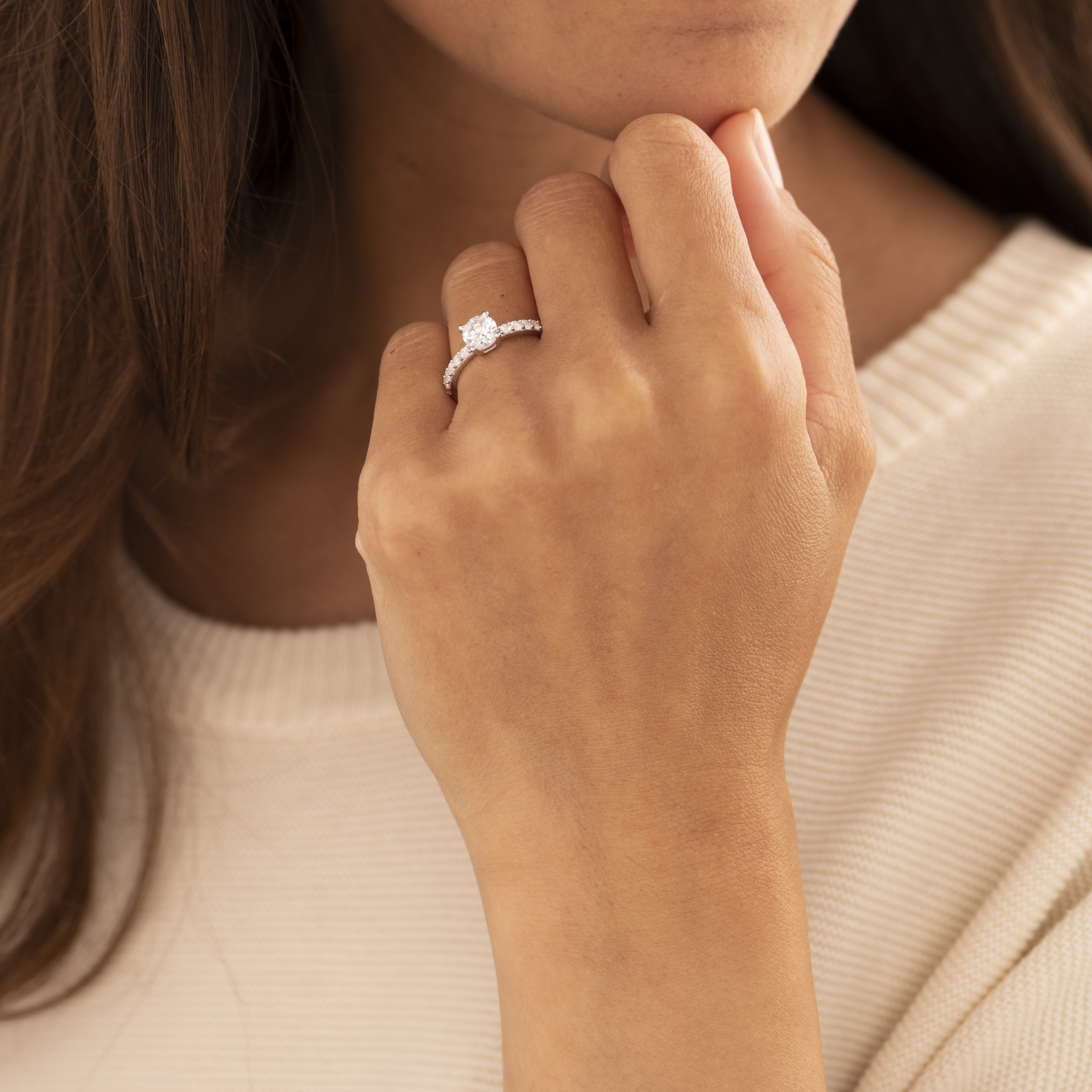 Ring sterling zilver met zirkonia - R391