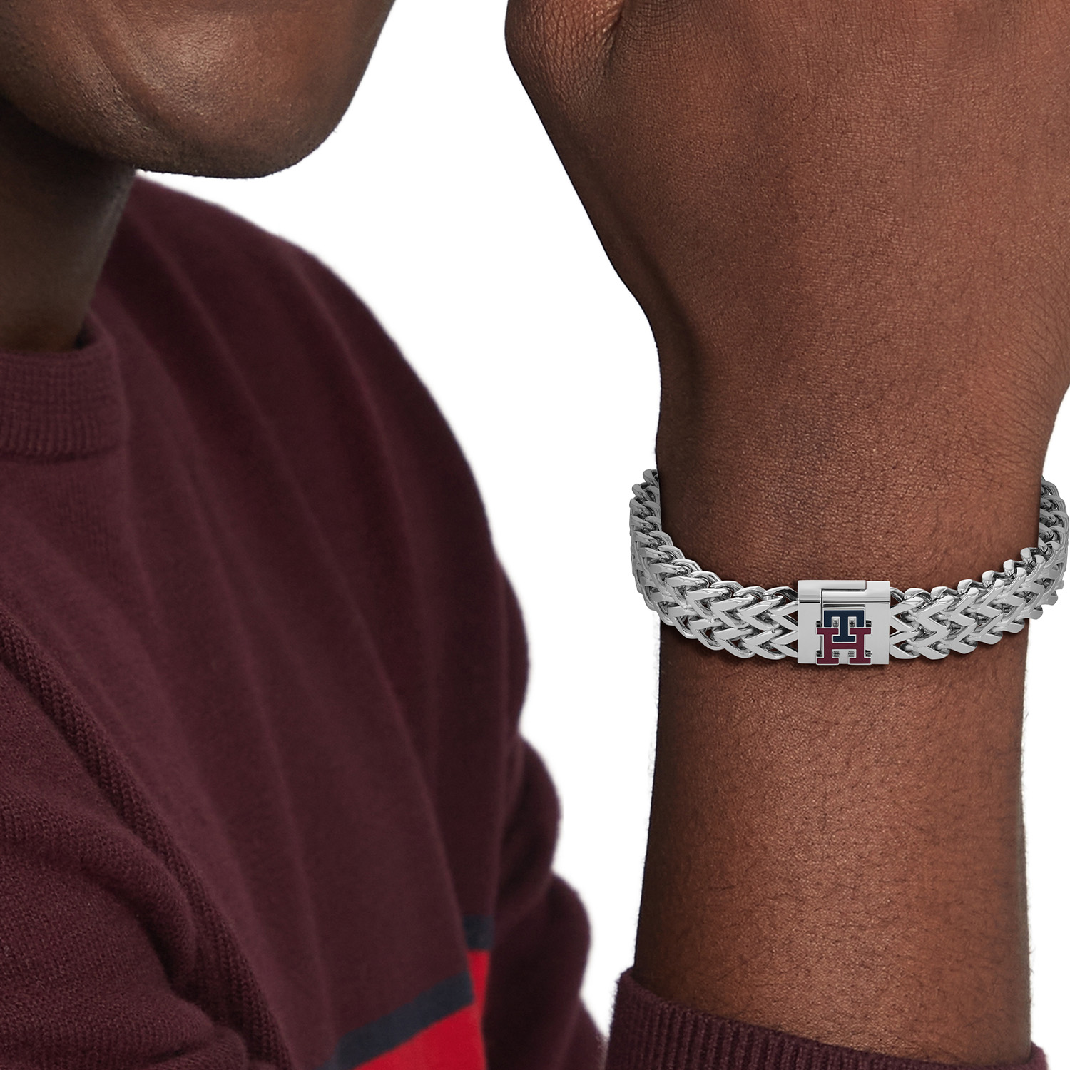 Schakelarmband van staal met logo detail TJ2790462