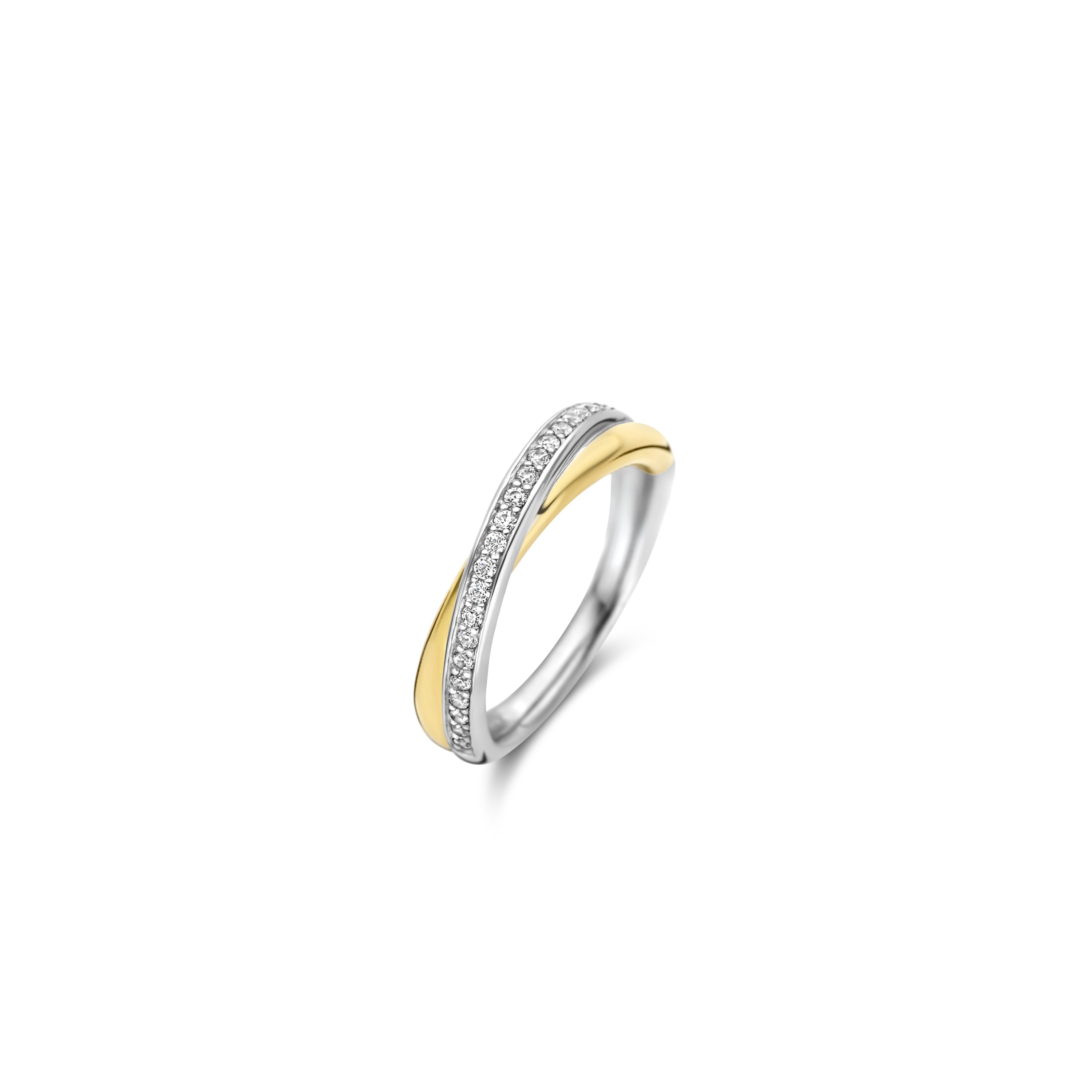 Ring van gold plated  met zirkonia 1953ZY