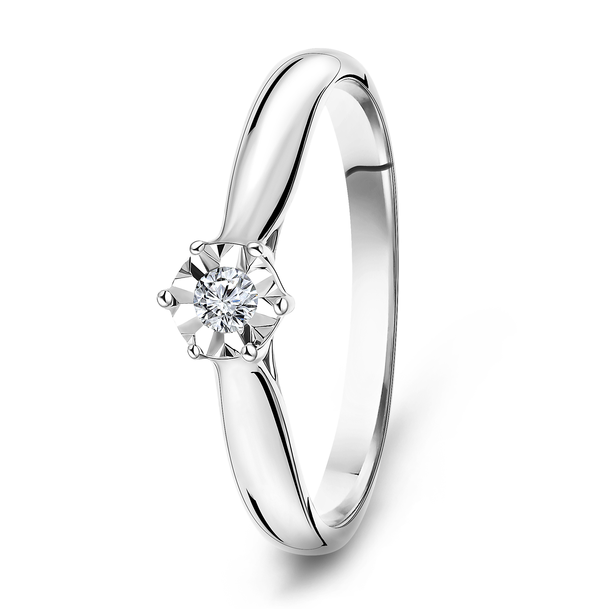 Witgouden ring met diamant SOL-W611-010-G2