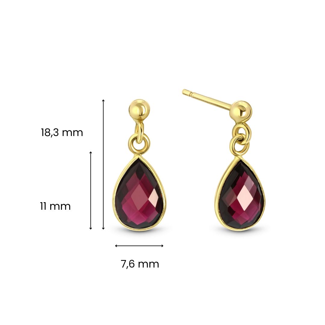 Oorhangers met granaat E470-EG882-878-Y