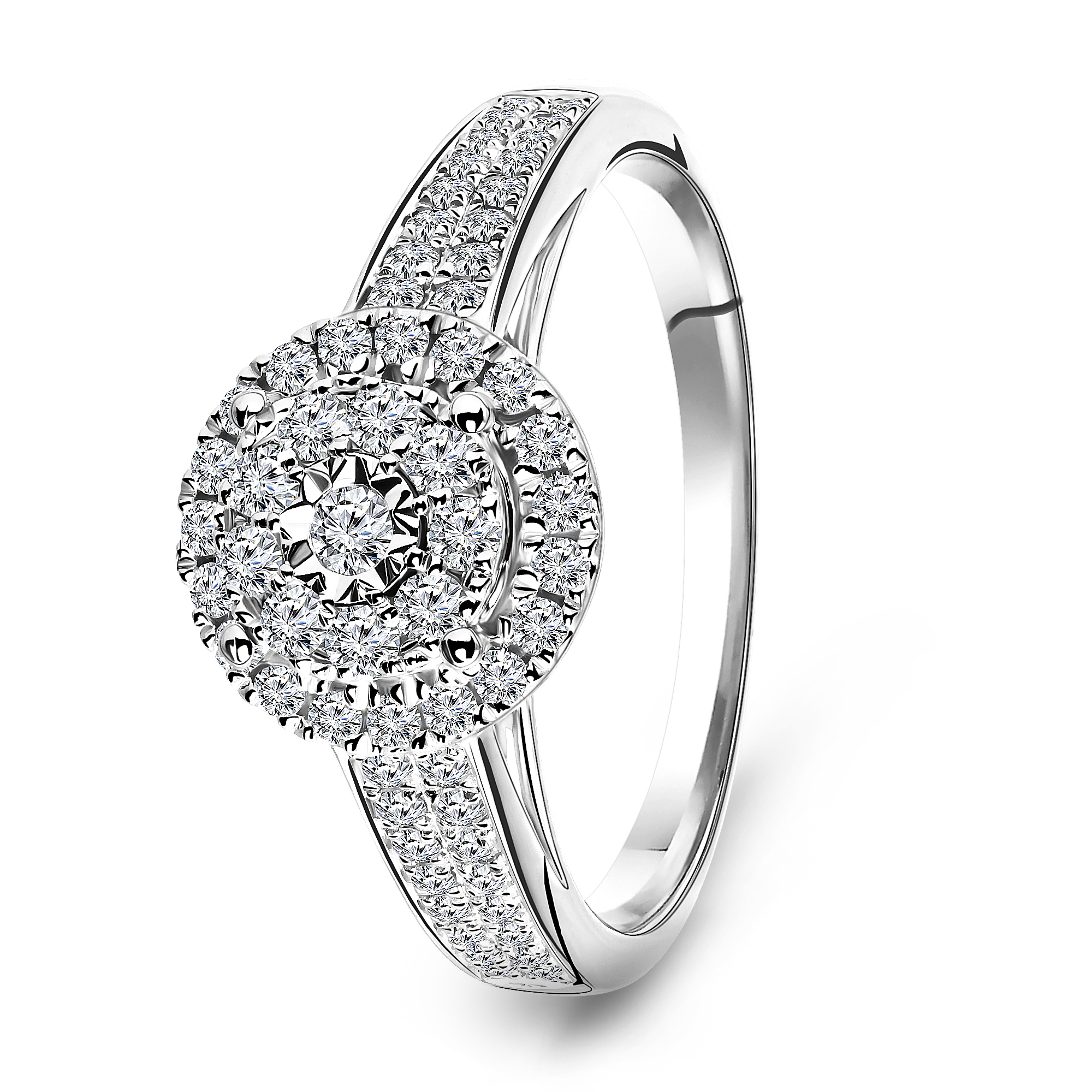 Witgouden ring met diamant 60579R001