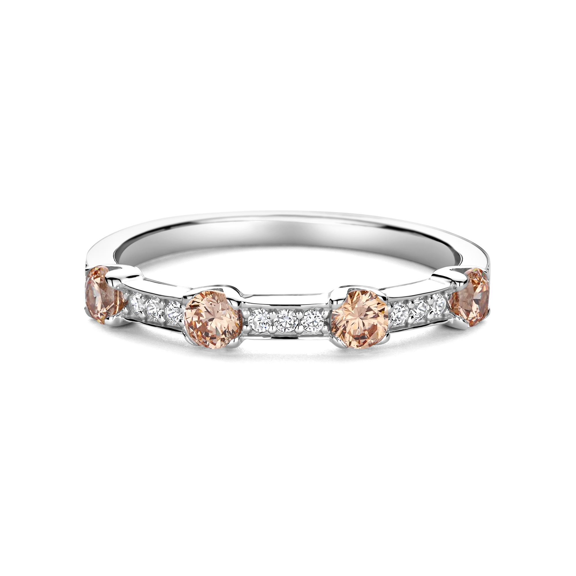 Ring sterling zilver met Champagne Zirkonia - RGR107972CW