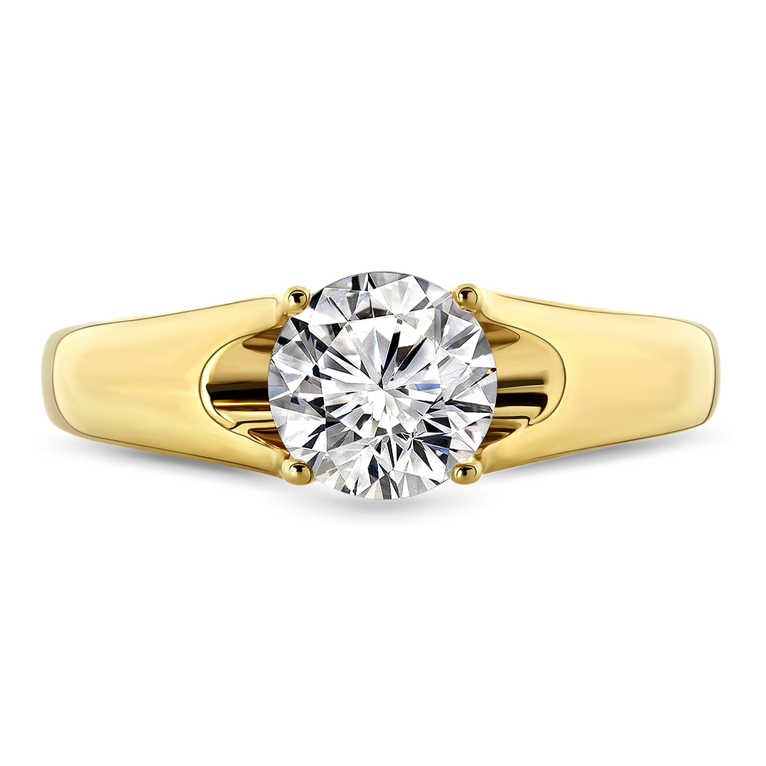 Geelgouden ring met zirkonia 59858-Z